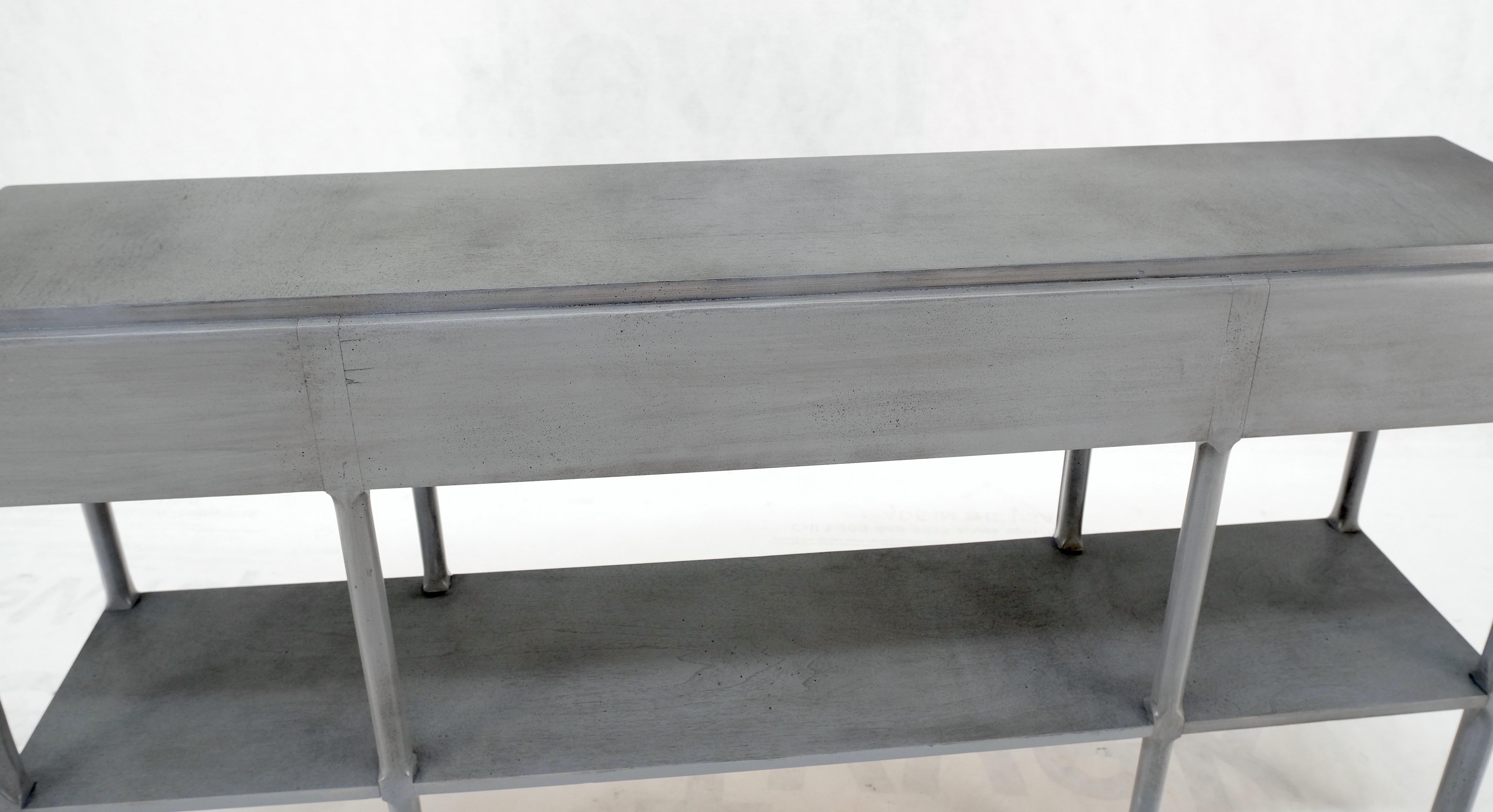 Walnut Widdicomb Faux Finish 3 Drawer Long Sofa Console Table Credenza W/ Shelf Mint! For Sale