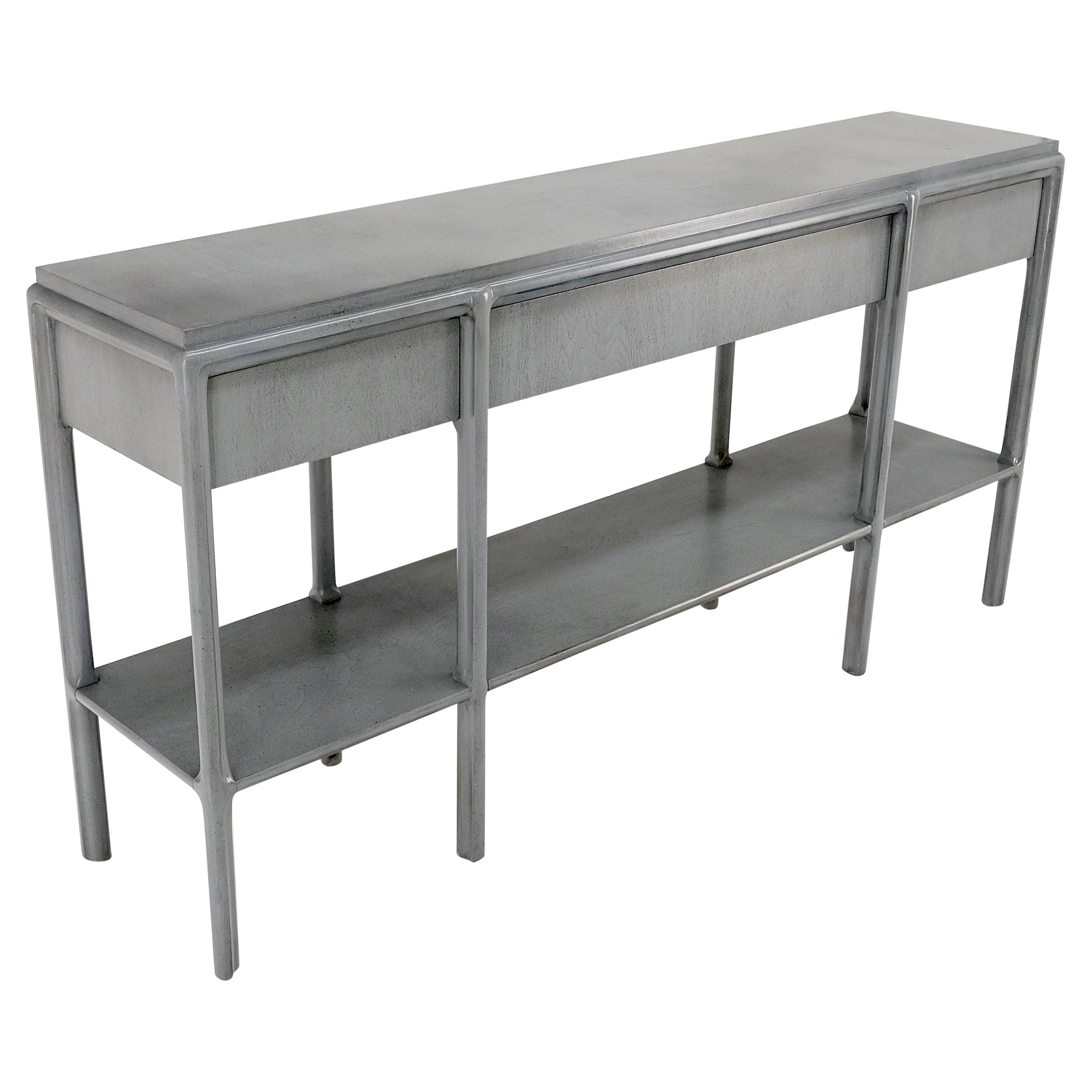 Widdicomb Faux Finish 3 Drawer Long Sofa Console Table Credenza W/ Shelf Mint! For Sale
