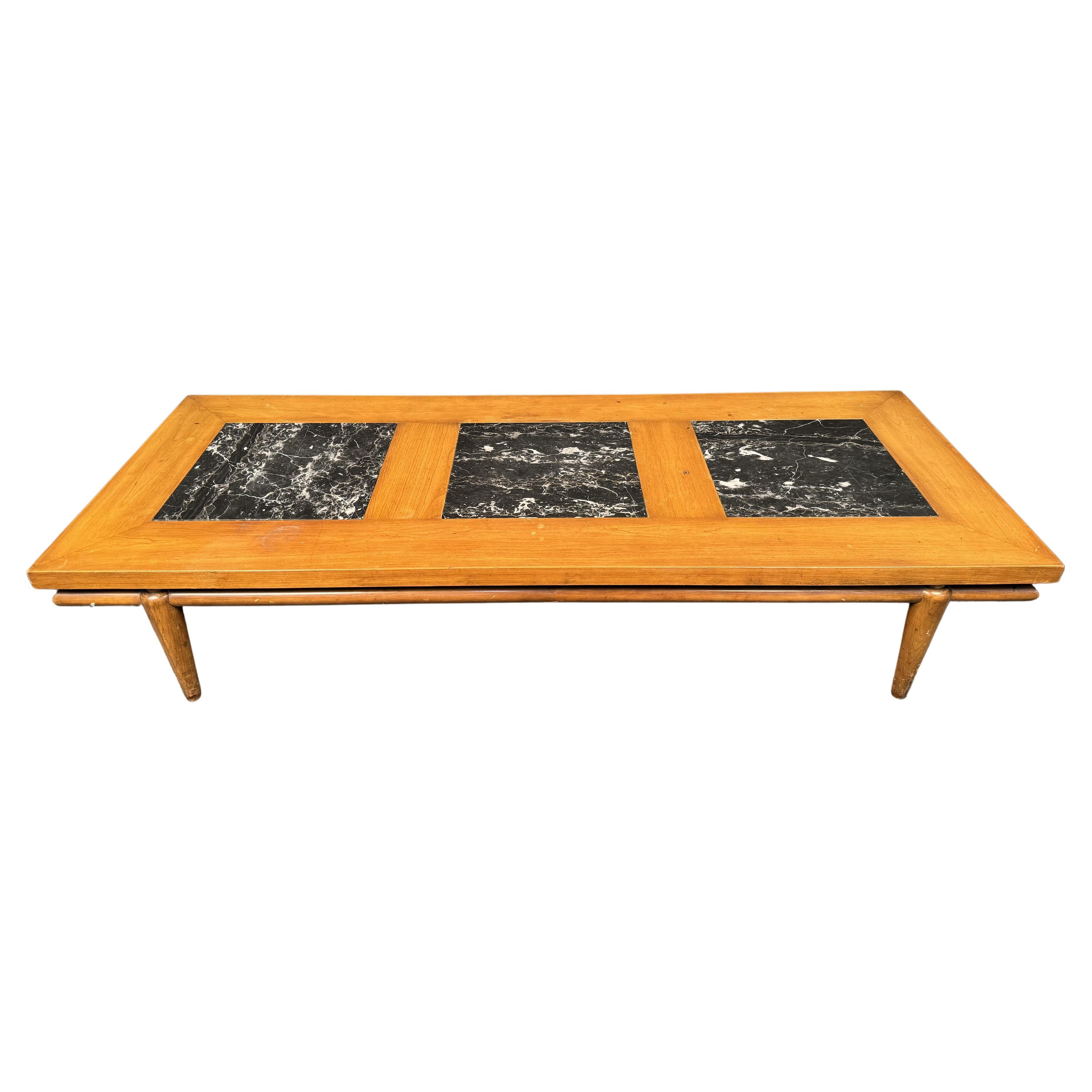 Widdicomb Floating Wood and Stone Coffee Table