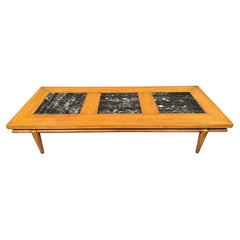 Widdicomb Floating Wood and Stone Coffee Table