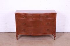 Widdicomb French Regency Louis XVI Burled Walnut Bow Front Dresser, circa 1920s