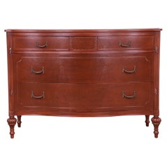 Widdicomb French Regency Louis XVI Burled Walnut Bow Front Dresser, circa 1920s