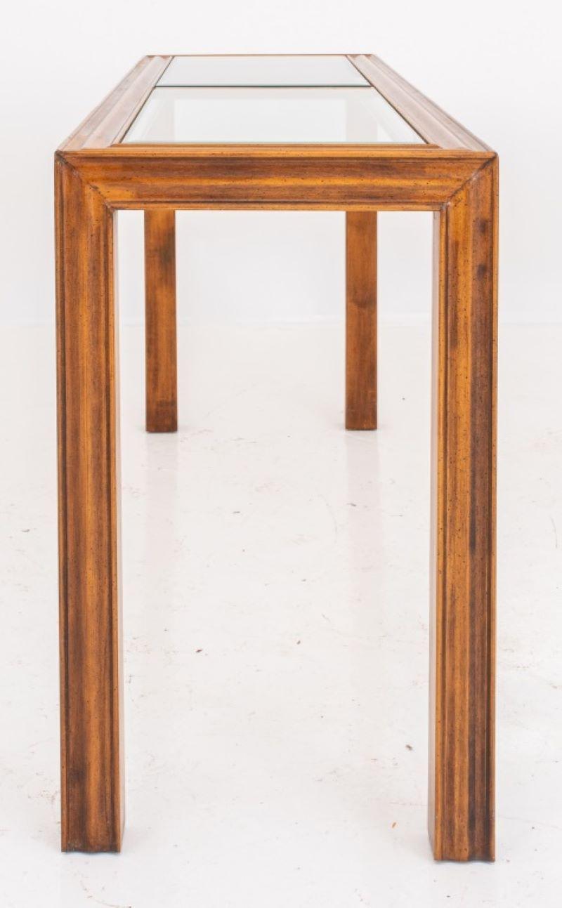 Fin du 20e siècle Table moderne en bois et verre de style Widdicomb, années 1980 en vente
