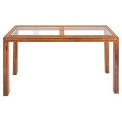 Widdicomb Manner Modern Wood and Glass Table, 1980s