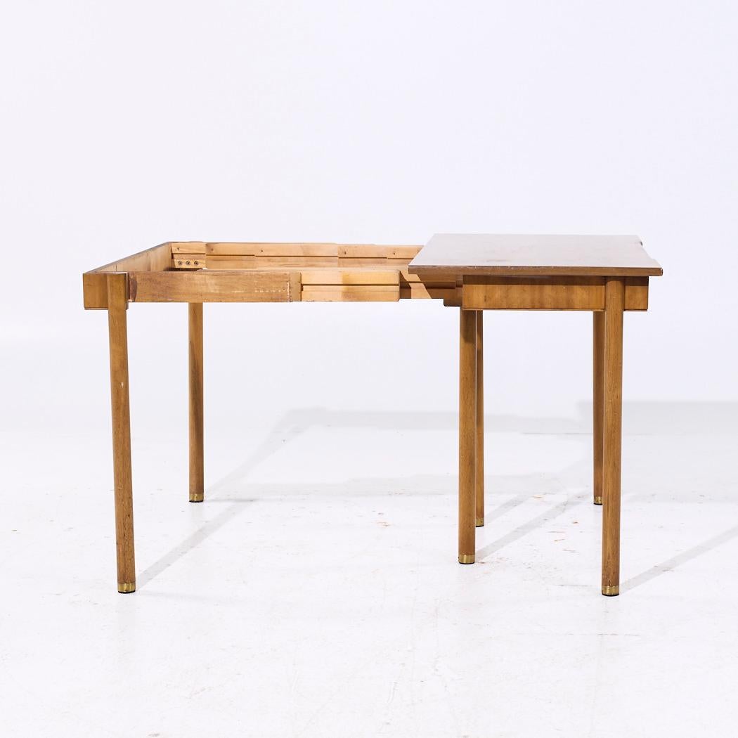 Widdicomb MCM Bleached Mahogany Expanding Console Dining Table with 4 Leaves For Sale 4