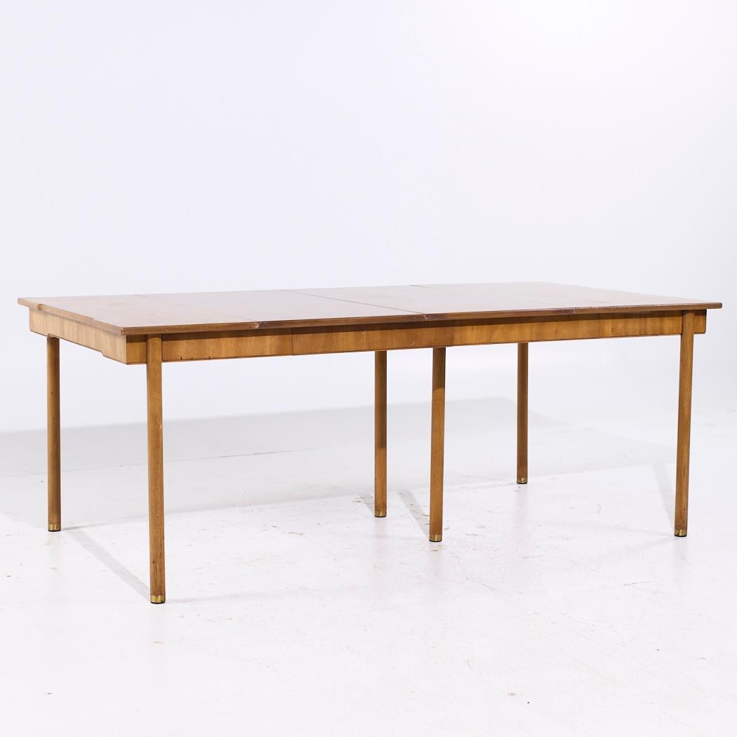 Widdicomb MCM Bleached Mahogany Expanding Console Dining Table with 4 Leaves For Sale 9
