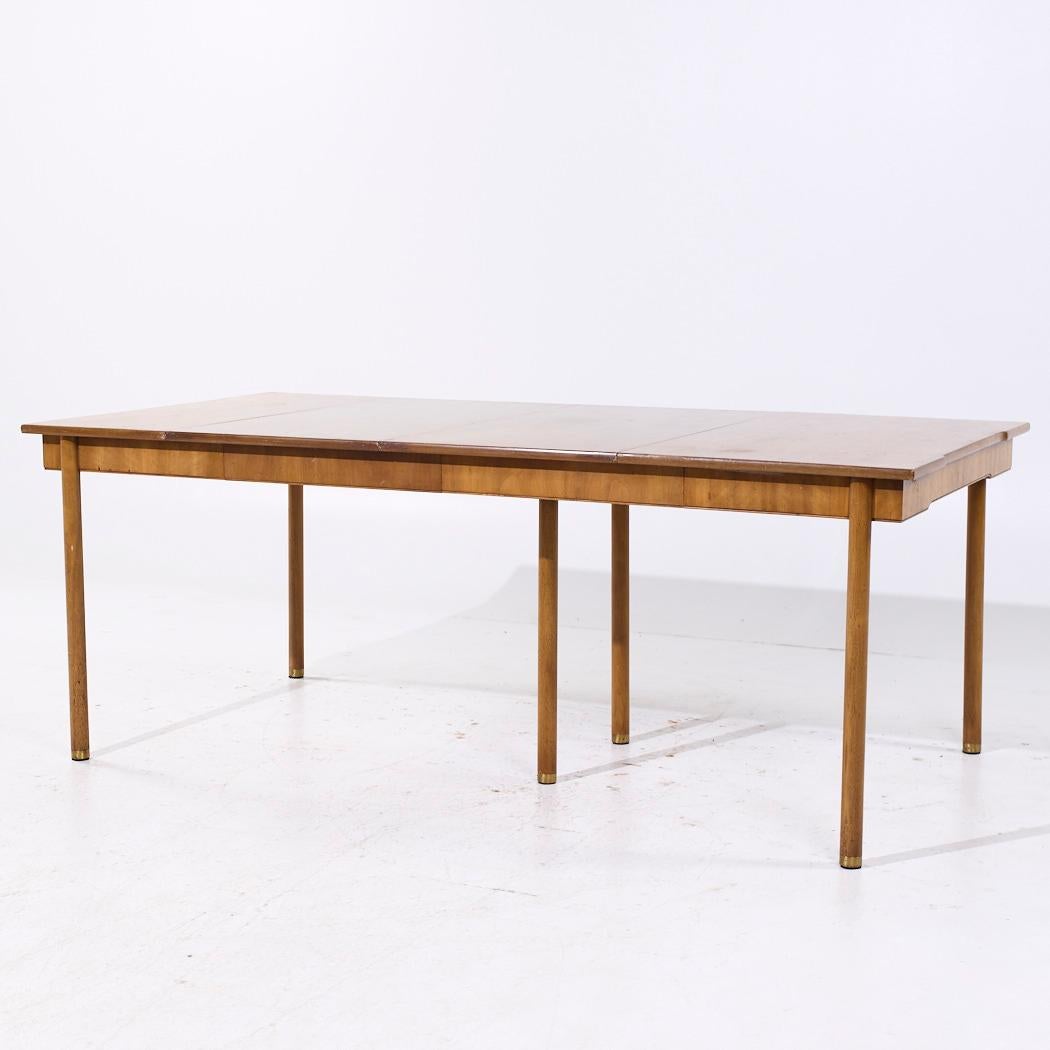 Widdicomb MCM Bleached Mahogany Expanding Console Dining Table with 4 Leaves For Sale 11