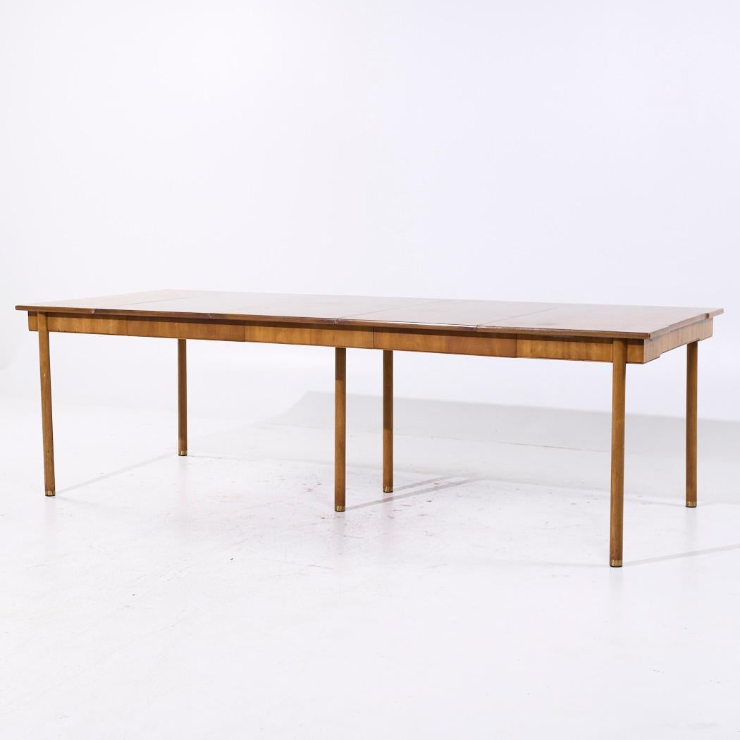 Mid-Century Modern Widdicomb MCM Bleached Mahogany Expanding Console Dining Table with 4 Leaves For Sale