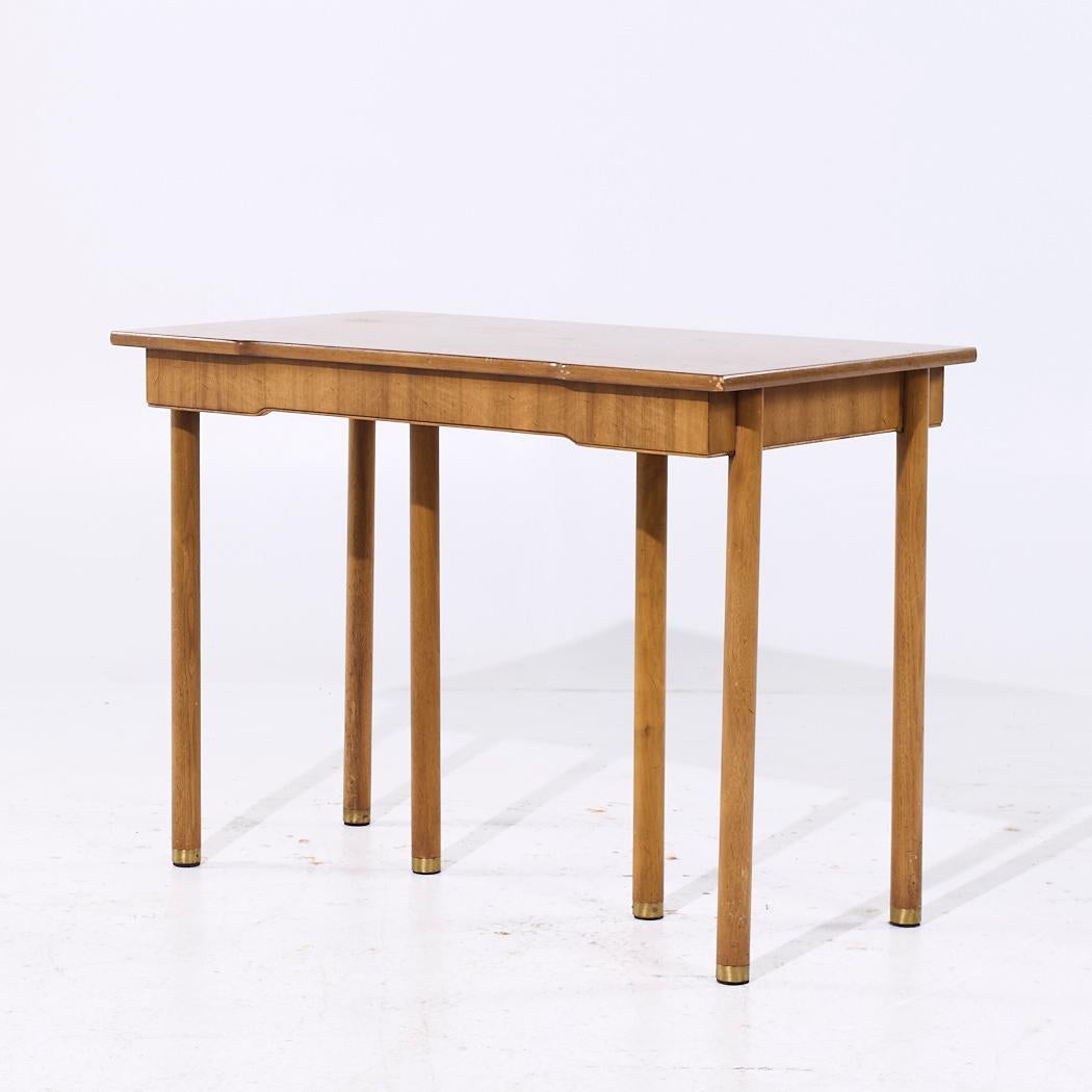 Widdicomb MCM Bleached Mahogany Expanding Console Dining Table with 4 Leaves For Sale 1