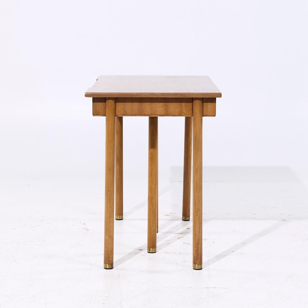 Widdicomb MCM Bleached Mahogany Expanding Console Dining Table with 4 Leaves For Sale 2