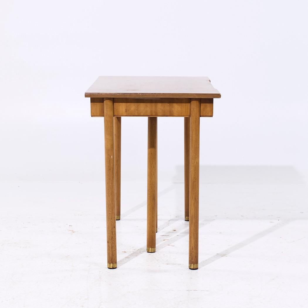 Widdicomb MCM Bleached Mahogany Expanding Console Dining Table with 4 Leaves For Sale 3