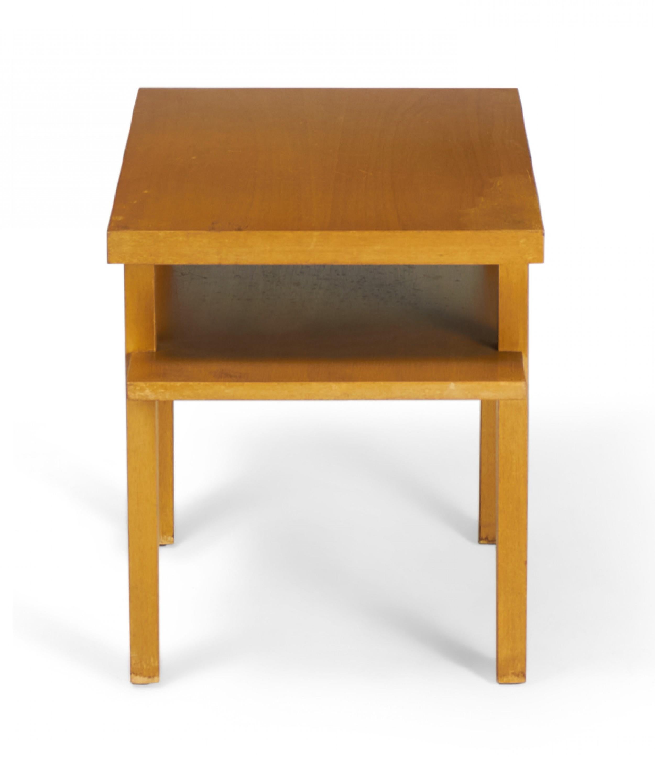 20th Century Widdicomb Mid-Century American Blond Maple Cantilever Side / End Table For Sale