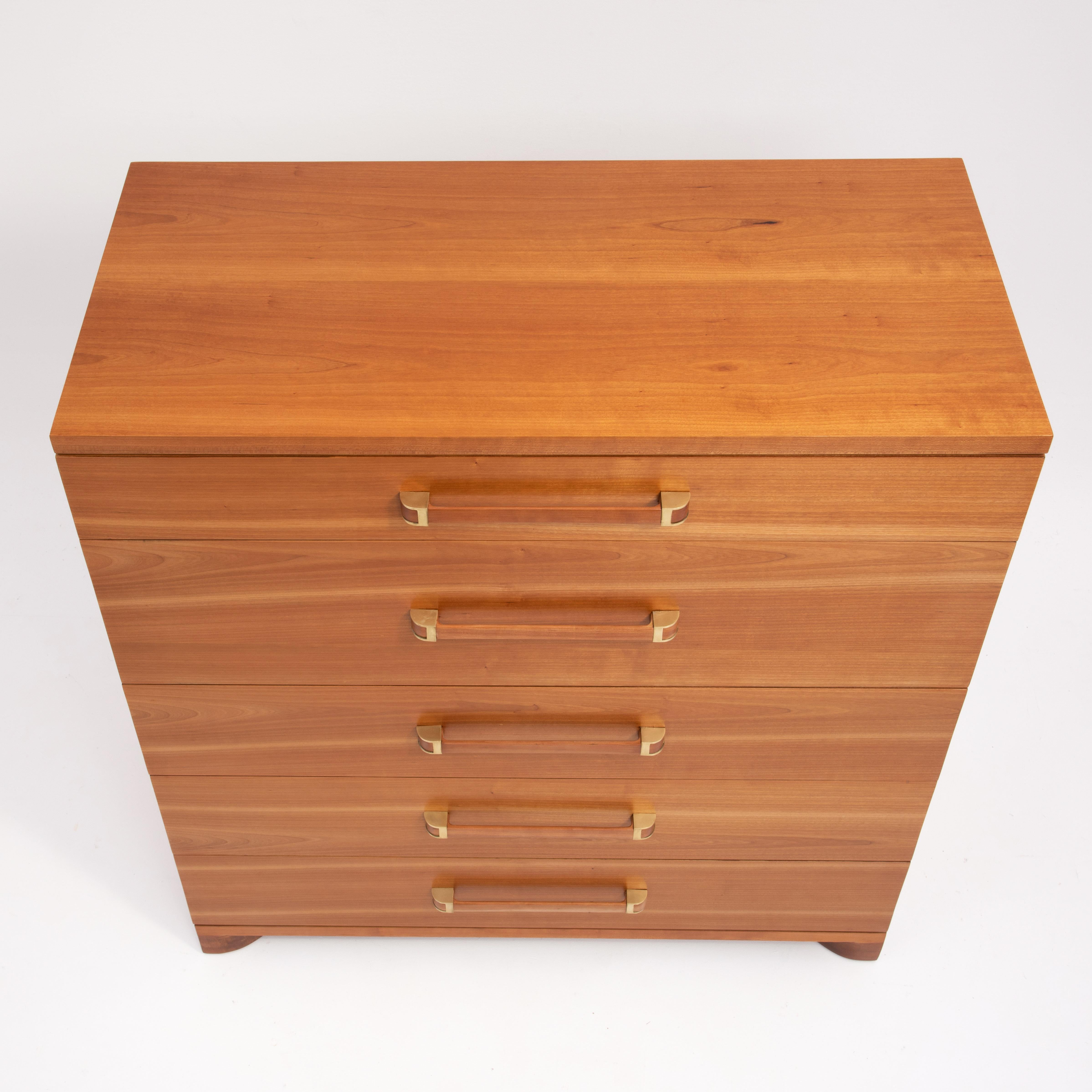 Mid-20th Century Widdicomb Mid Century Modern Five Drawer Dresser Bachelors Chest Cherry 1950s