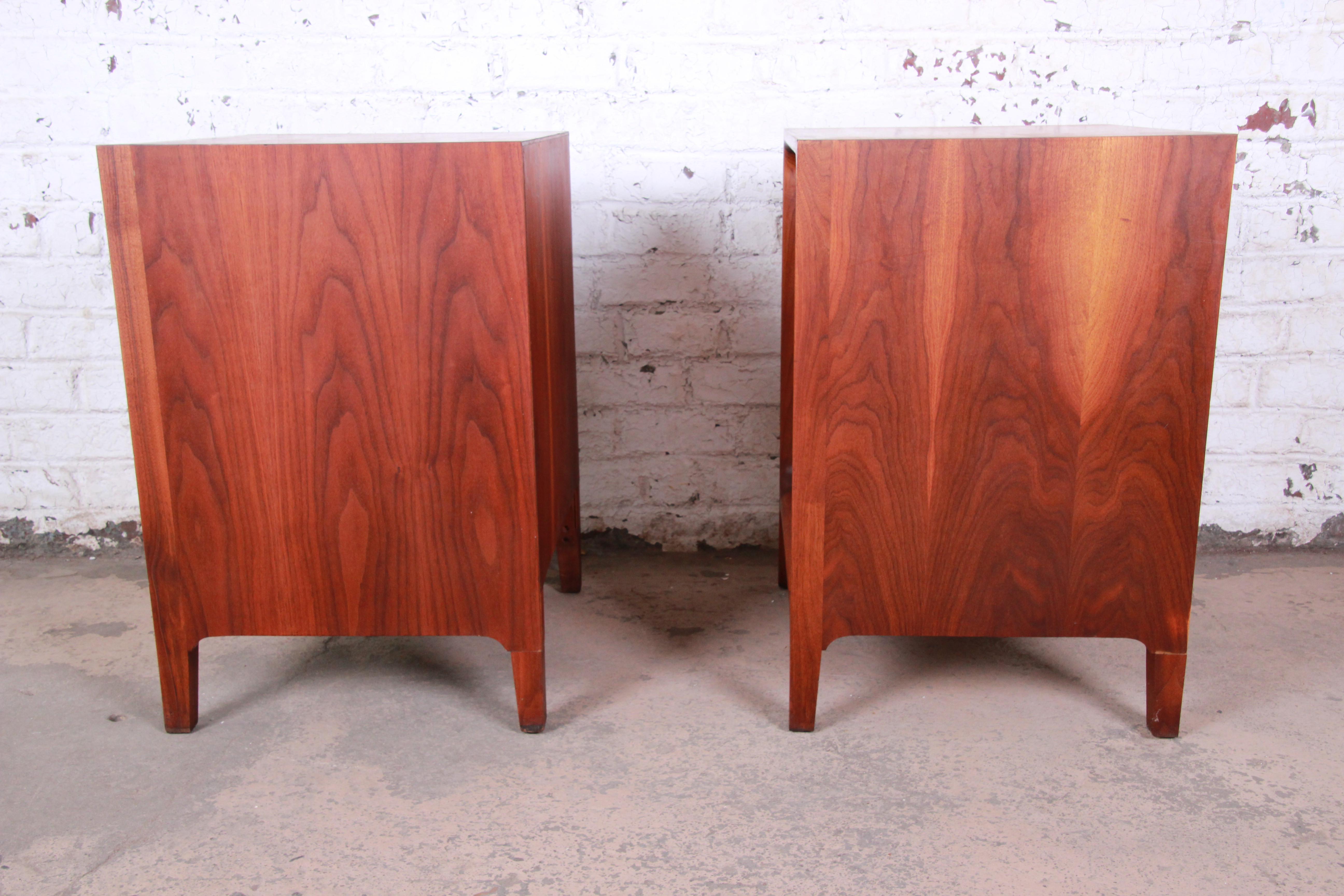 Widdicomb Mid-Century Modern Walnut Bachelor Chests or Large Nightstands 5