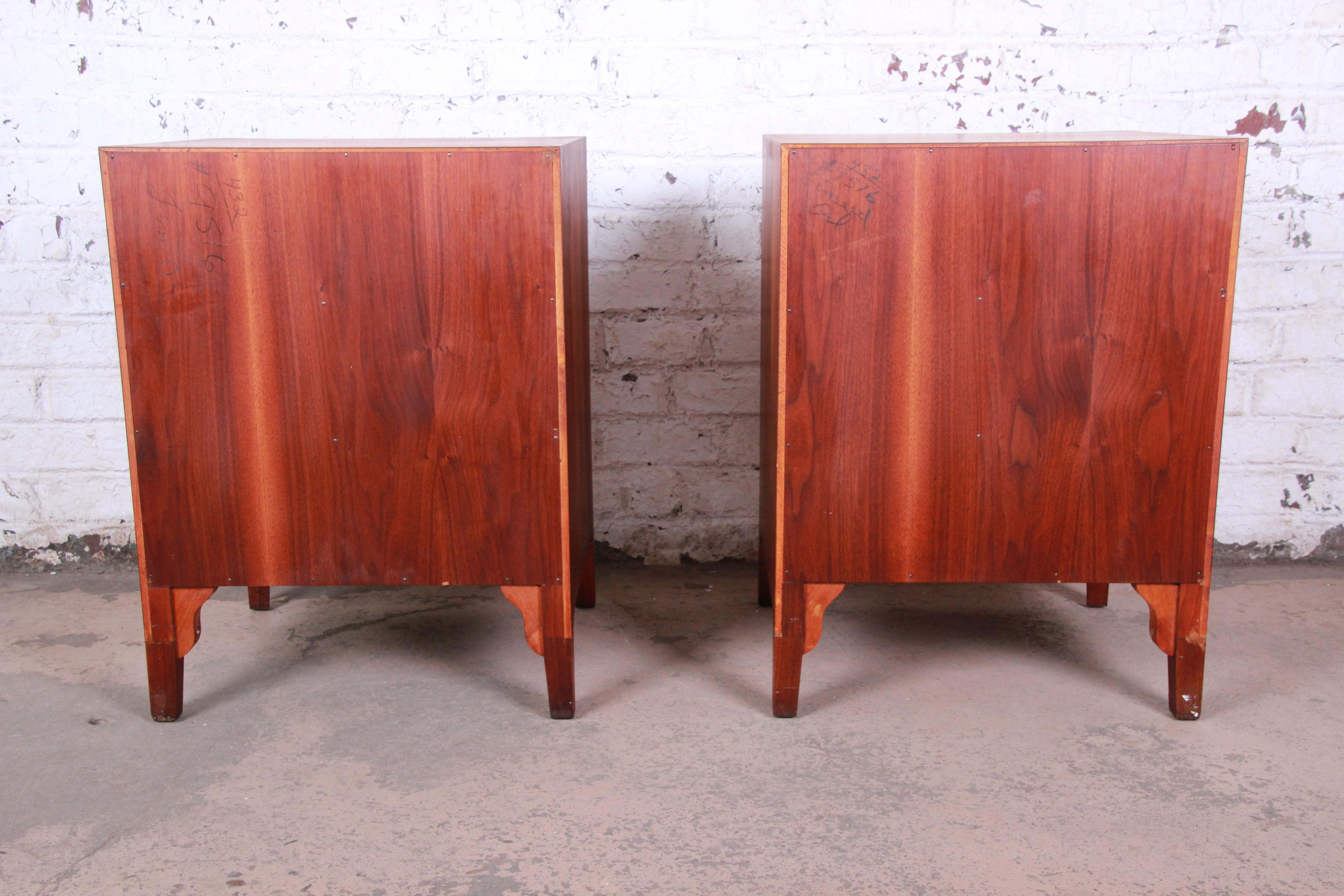 Widdicomb Mid-Century Modern Walnut Bachelor Chests or Large Nightstands 6