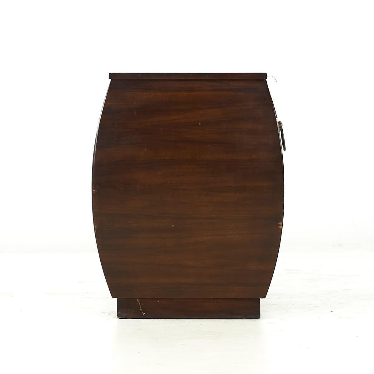 Widdicomb Mid Century Walnut and Brass End Table Nightstands For Sale 1