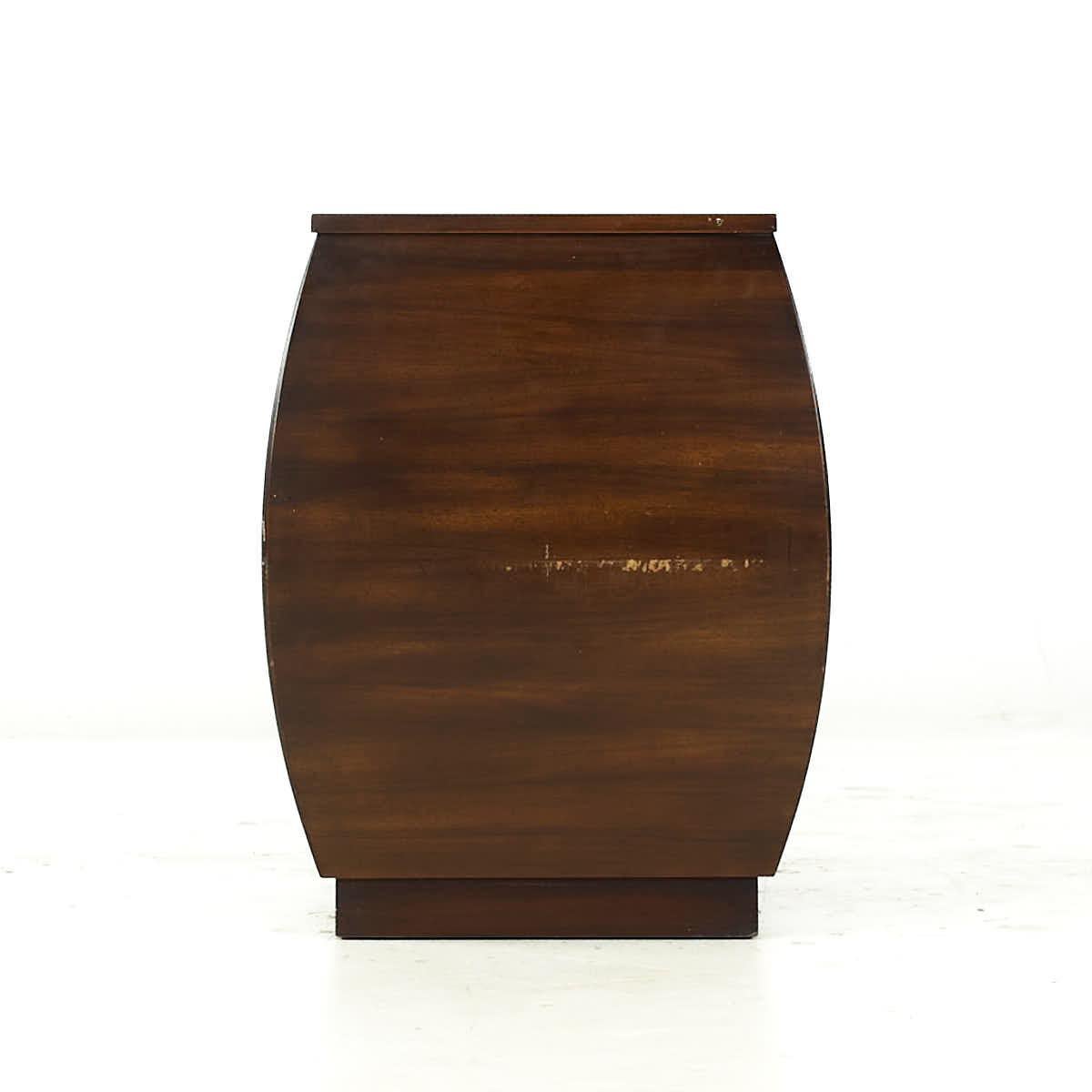 Widdicomb Mid Century Walnut and Brass End Table Nightstands For Sale 2
