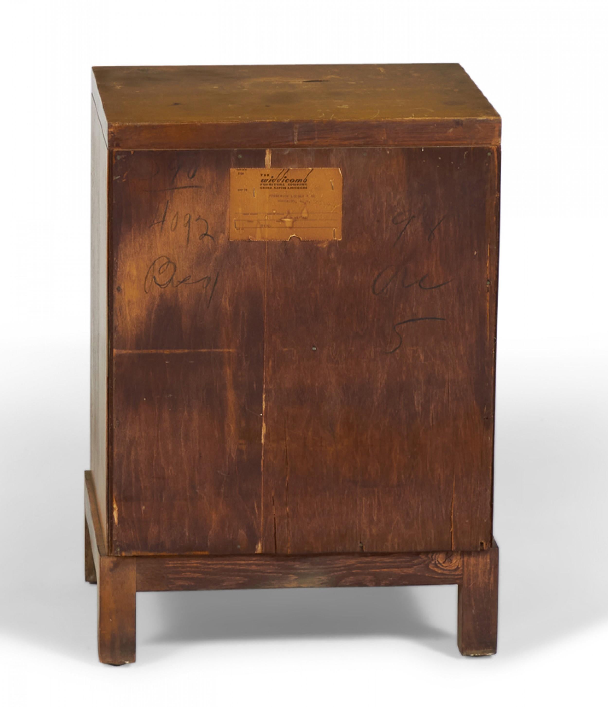 20th Century Widdicomb Modern American Mid-Century Walnut Single Drawer Nightstand For Sale