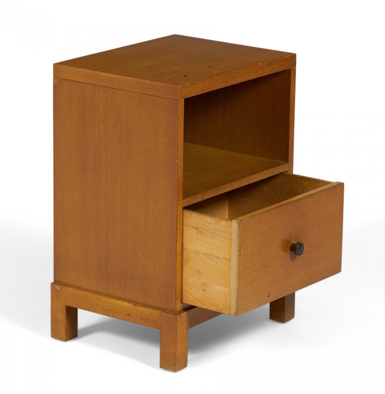 Modern American MidCentury Walnut Single Drawer Nightstand