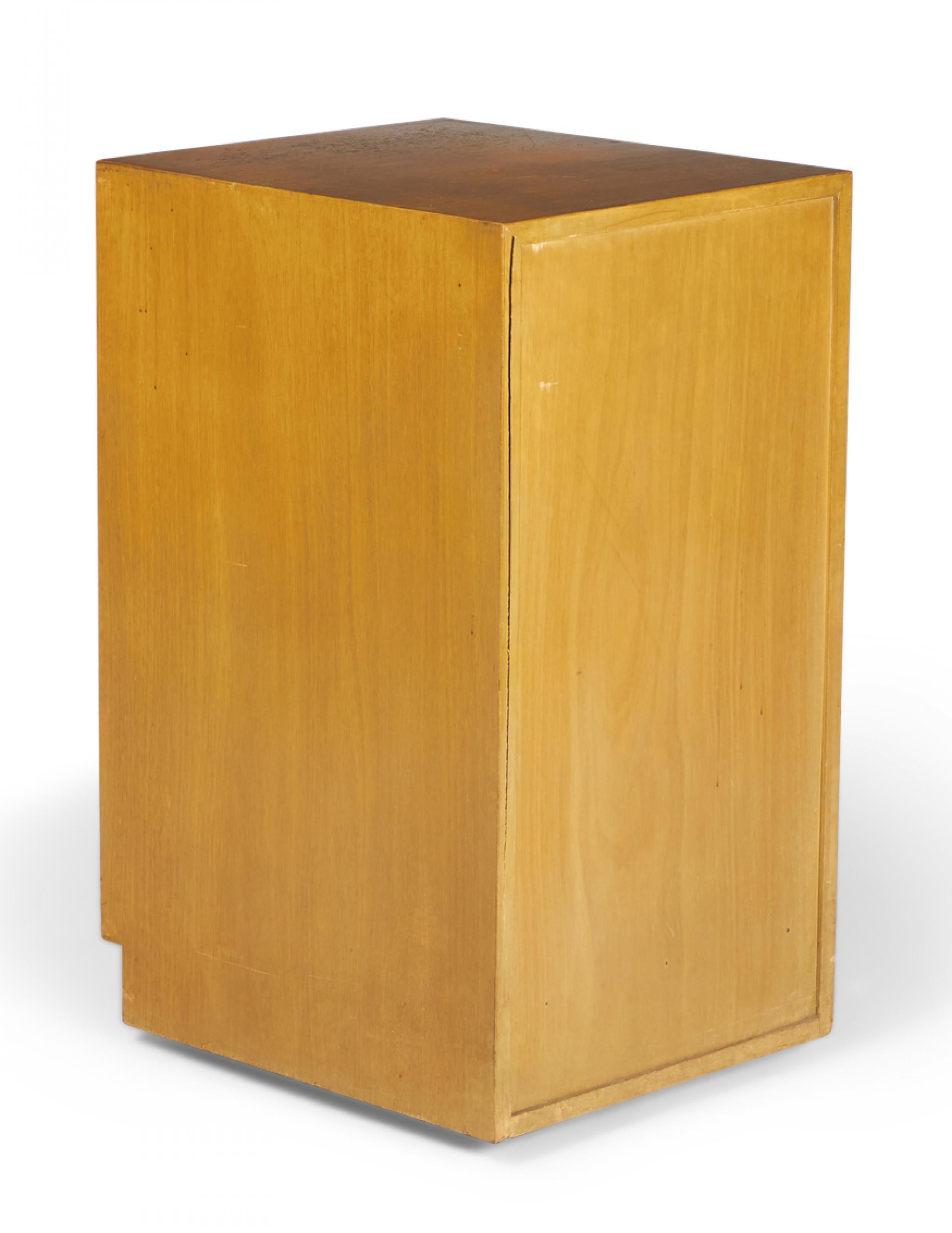 American Widdicomb Modern Blond Maple Tall Single-Door Cabinet / Nightstand For Sale