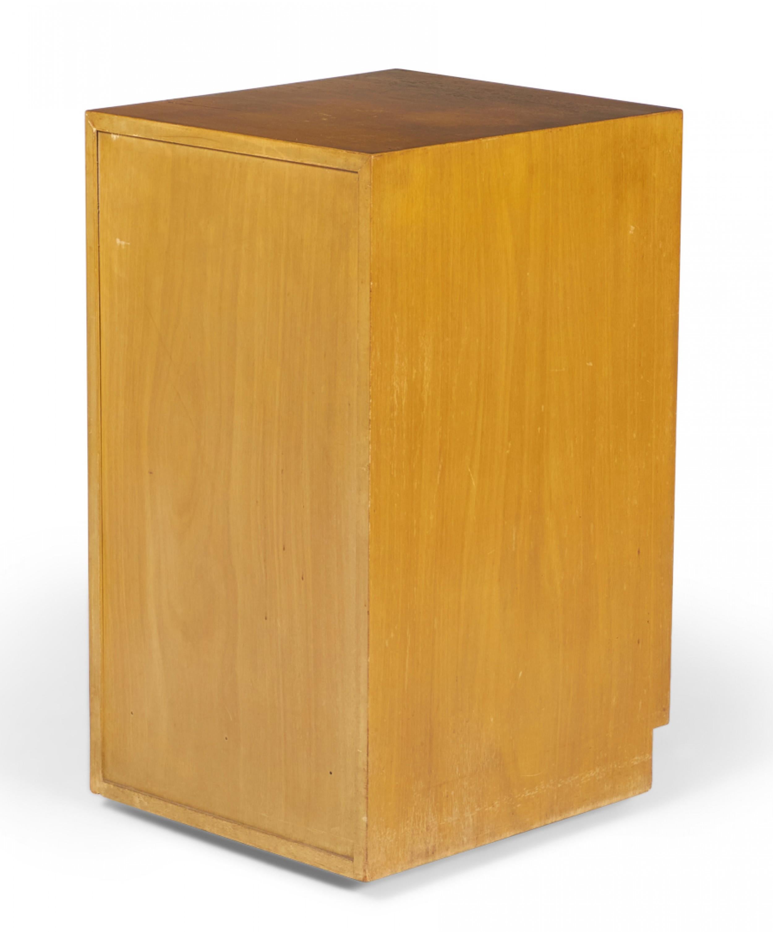 20th Century Widdicomb Modern Blond Maple Tall Single-Door Cabinet / Nightstand For Sale