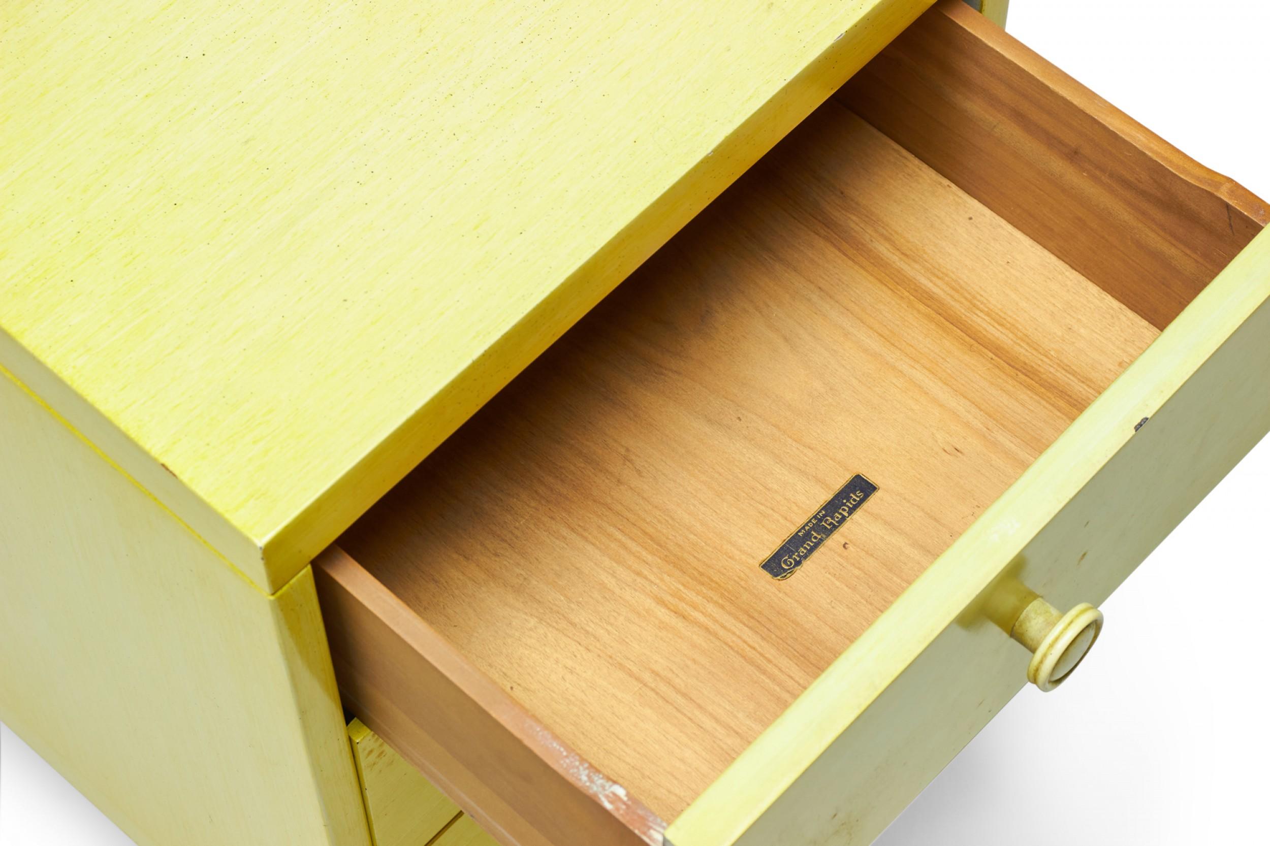 Widdicomb Modern Three Drawer Beige Painted Wooden Nightstand 7