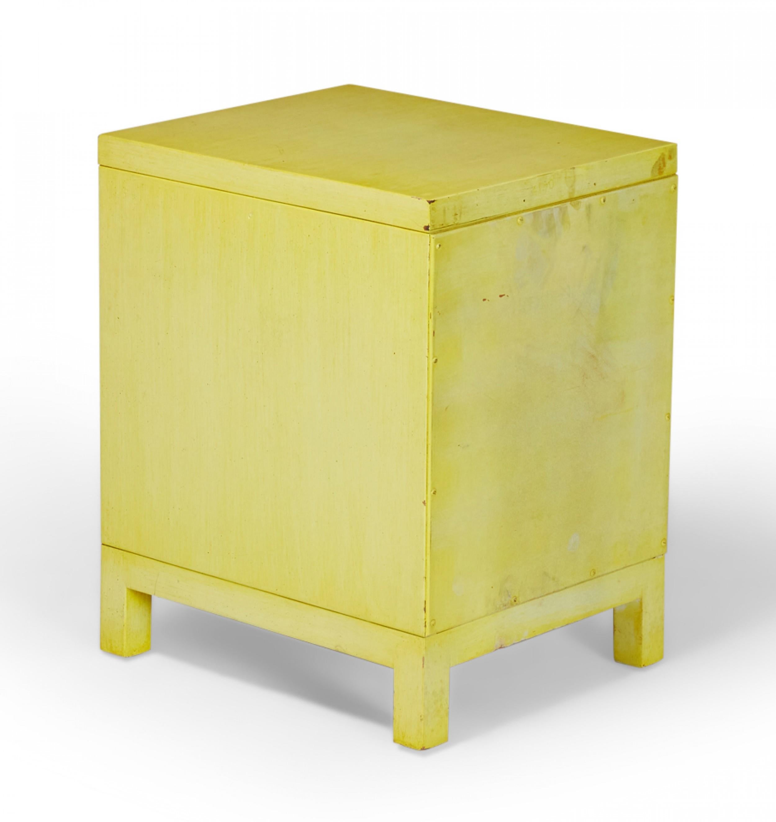 American Widdicomb Modern Three Drawer Beige Painted Wooden Nightstand