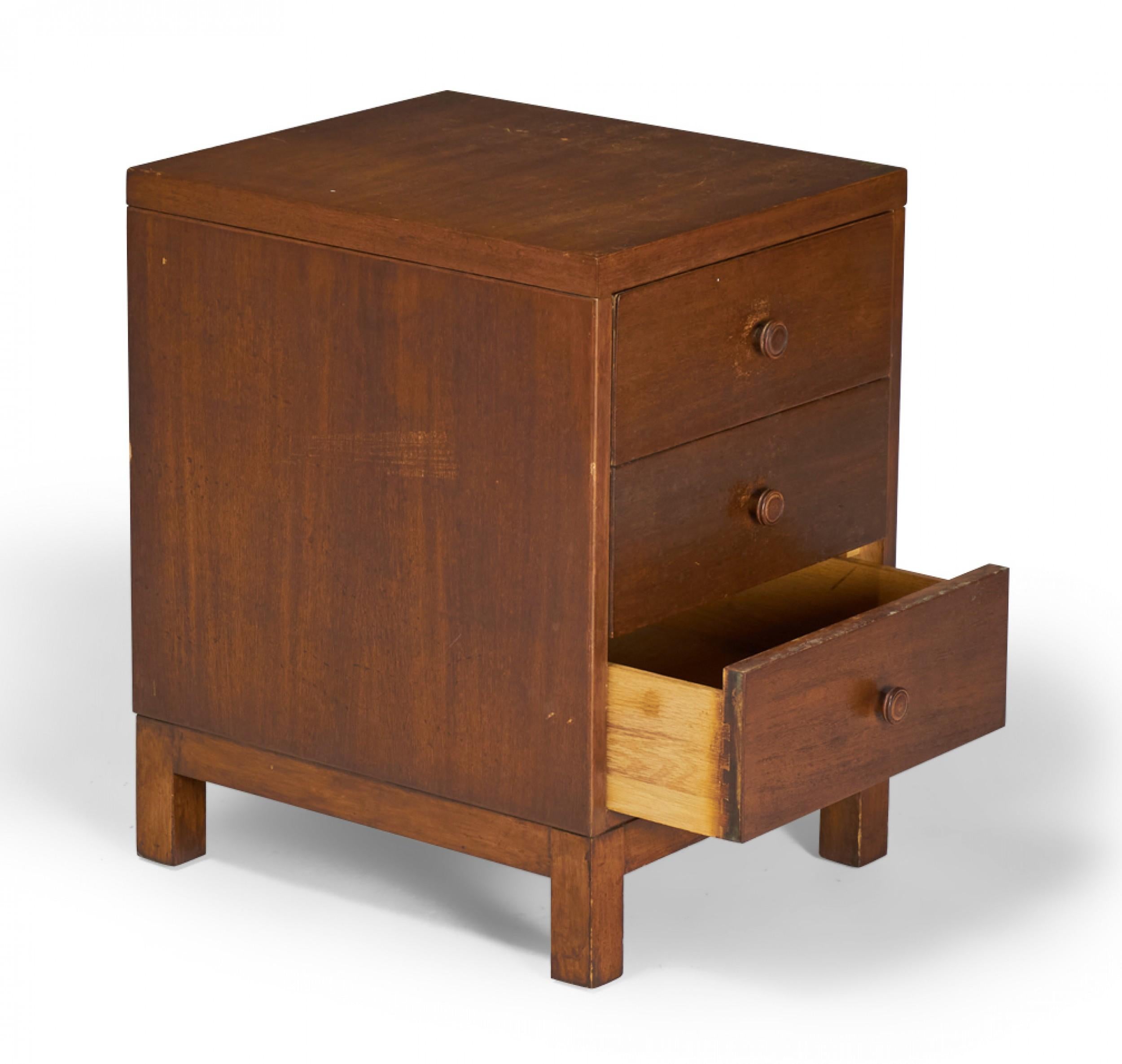 Widdicomb Modern Three Drawer Dark Stained Walnut Nightstand For Sale 4