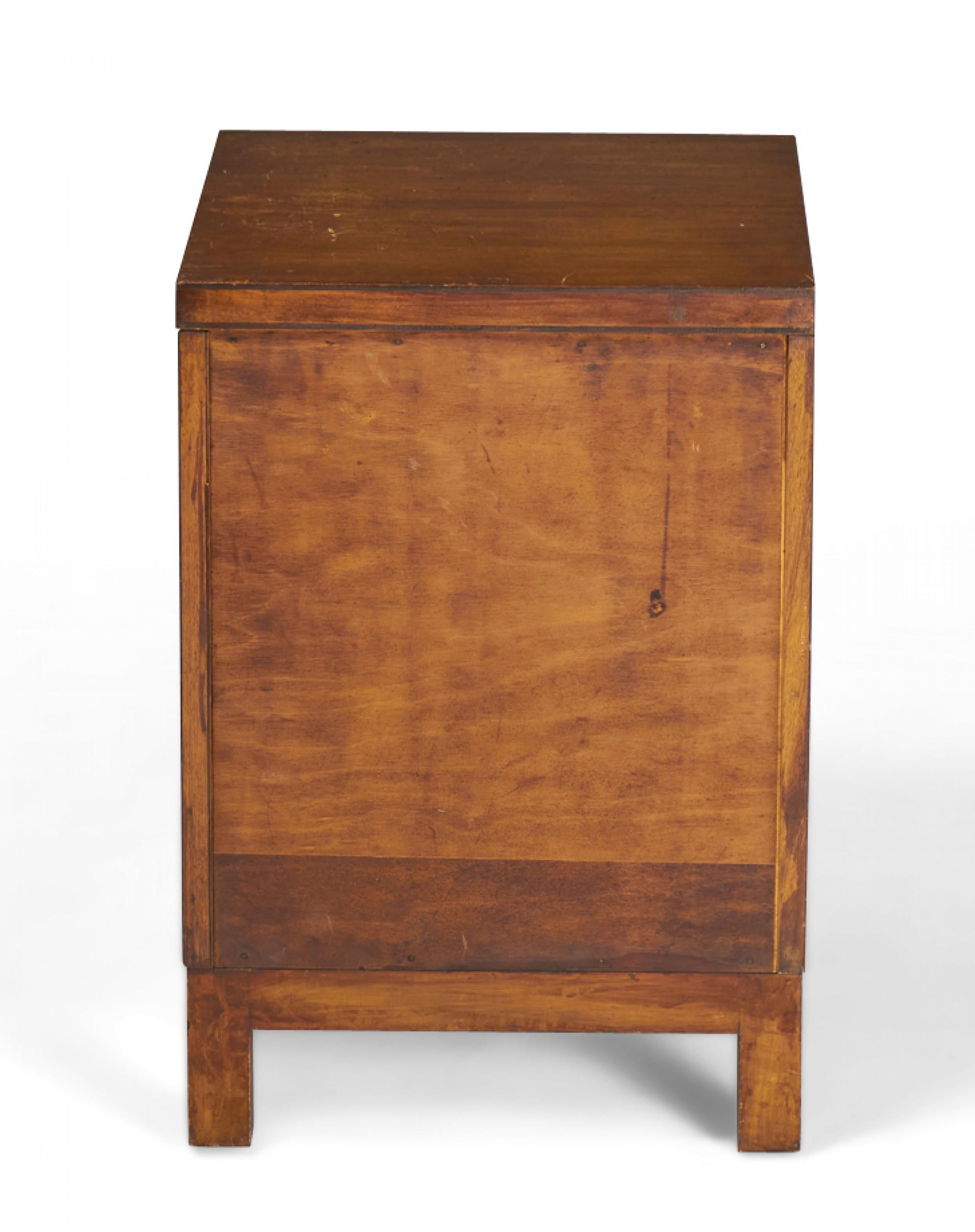 Widdicomb Modern Three Drawer Dark Stained Walnut Nightstand In Good Condition For Sale In New York, NY