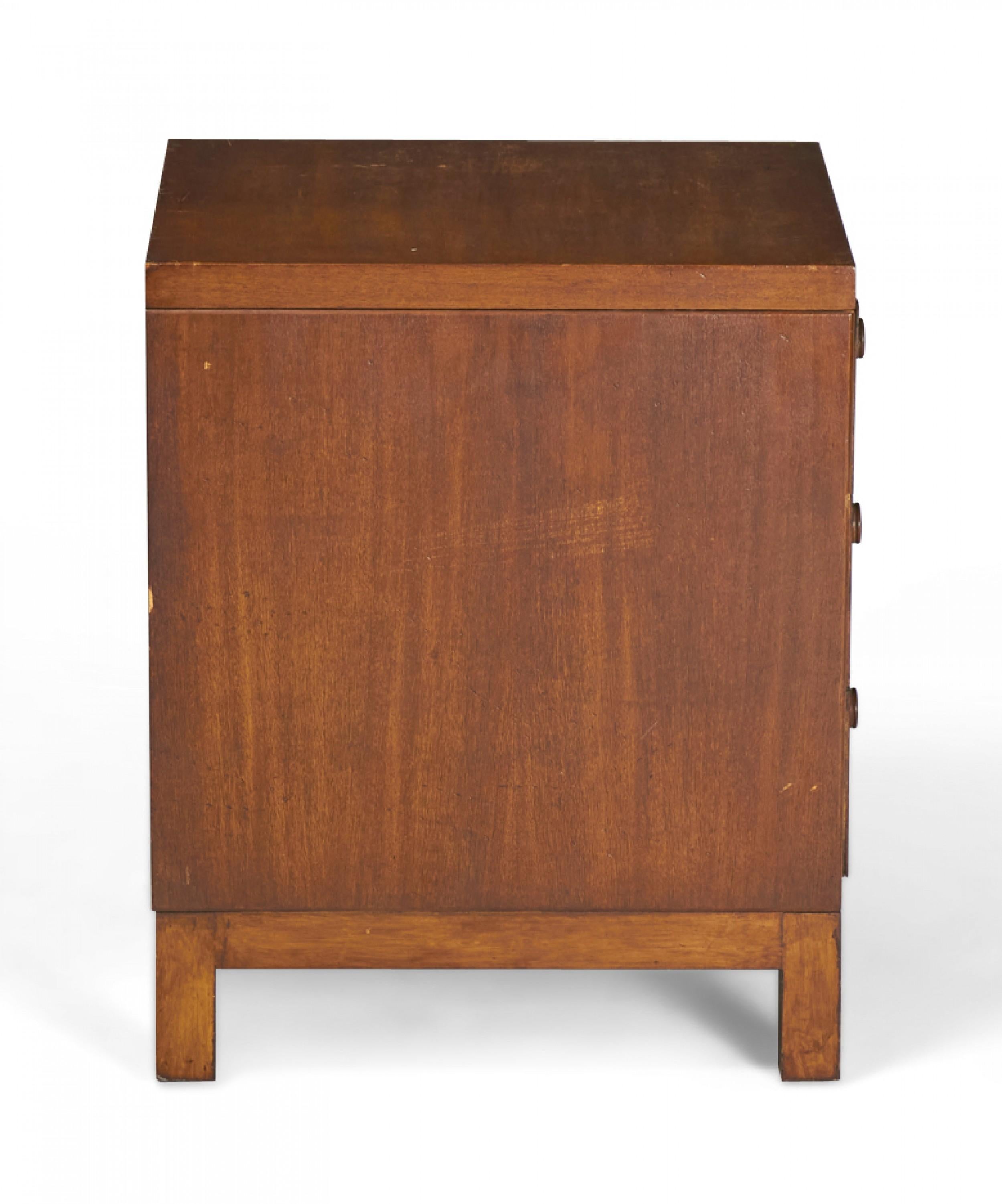 Wood Widdicomb Modern Three Drawer Dark Stained Walnut Nightstand For Sale