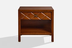 Widdicomb, Nightstand, Walnut, Brass, USA, 1950s