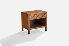 Widdicomb, Nightstand, Walnut, Brass, USA, 1950s