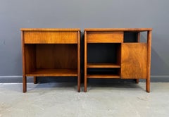 Widdicomb Pair of Walnut Banded Nighstands Designed by Dale Ford Mid Century