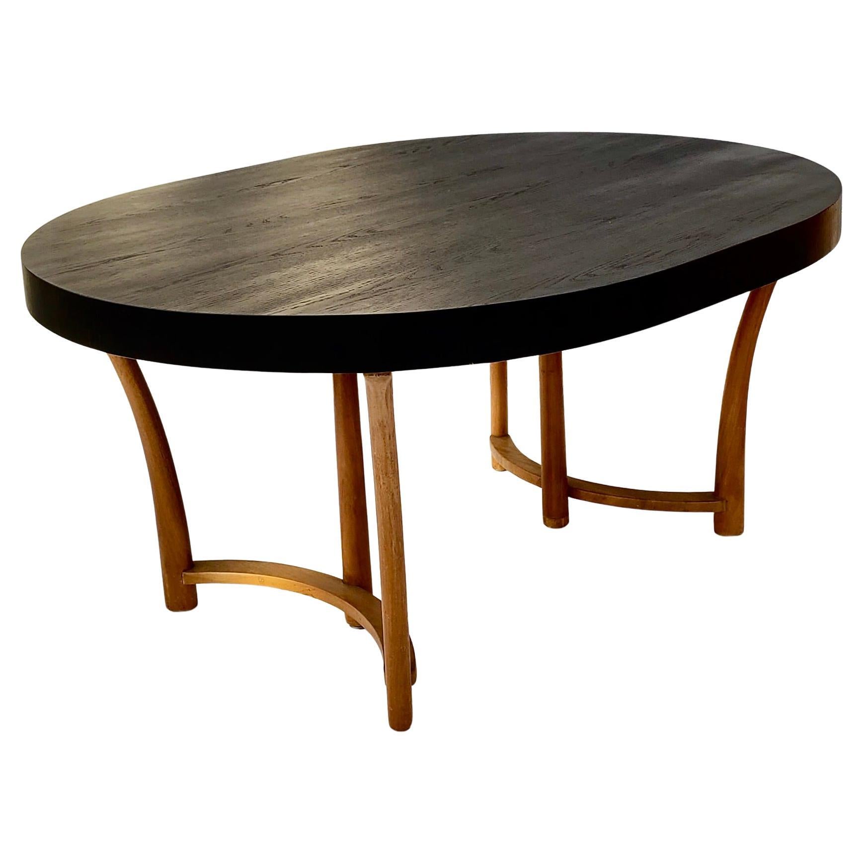 Milieu du XXe siècle Table de salle à manger Widdicomb à pieds de sabre Robsjohn-Gibbings en vente