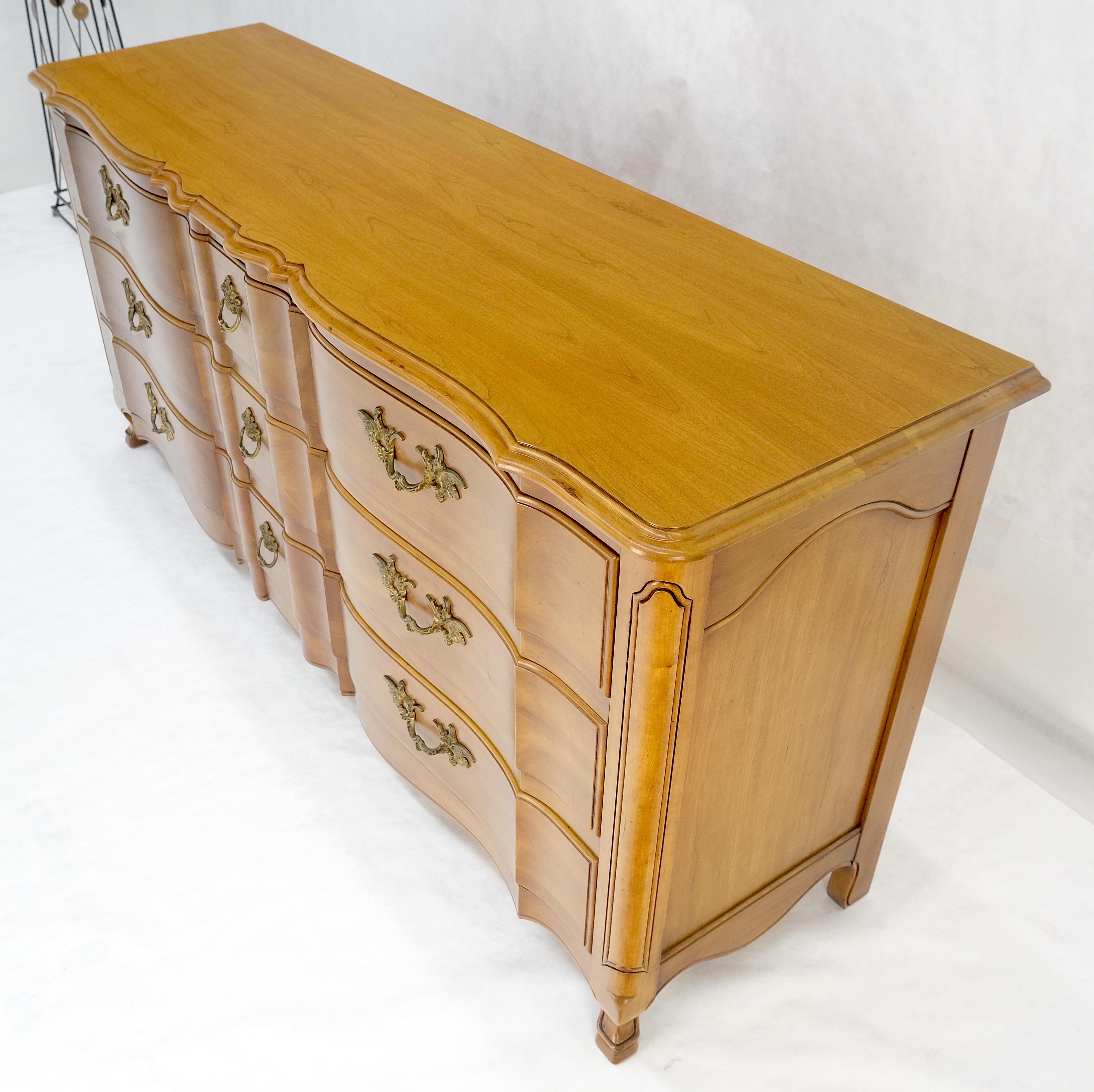 Widdicomb Solid Cherry 9 Drawers Serpentine Front Country French Dresser MINT! For Sale 5