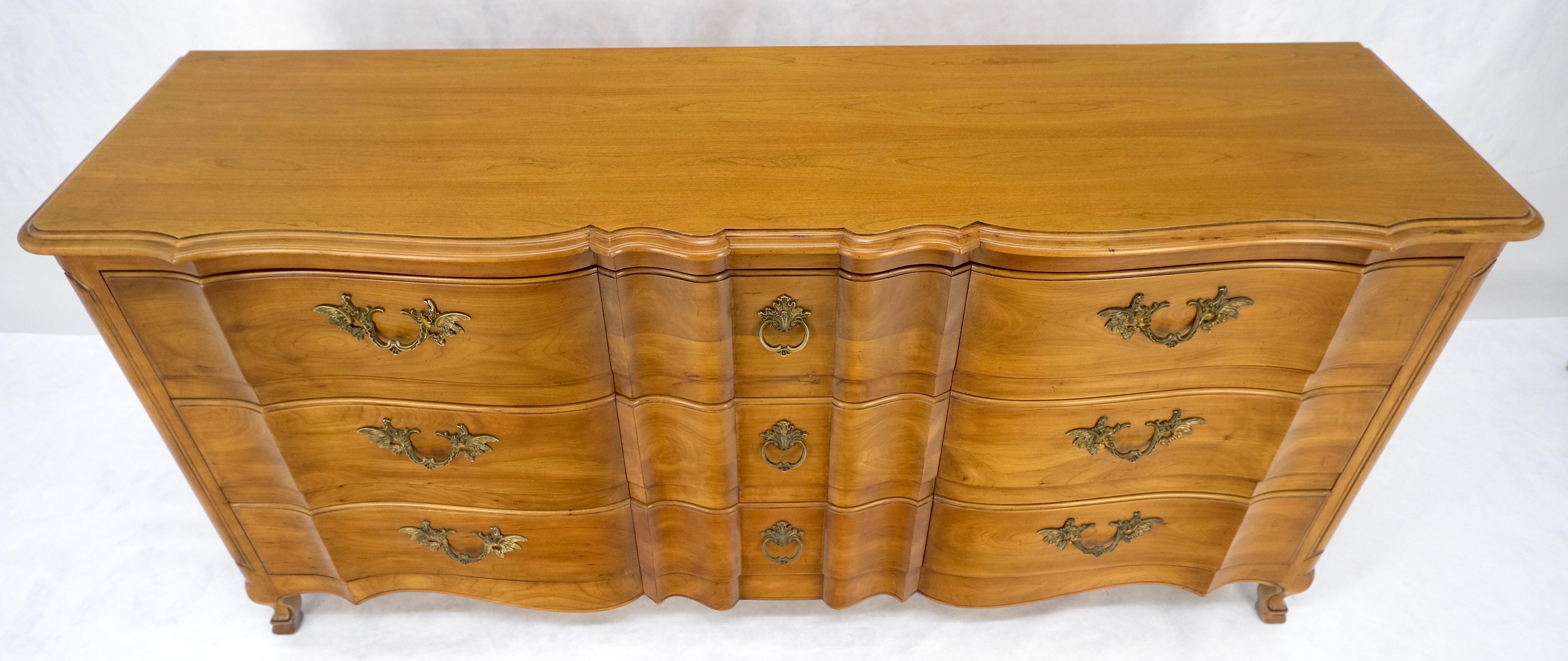 American Widdicomb Solid Cherry 9 Drawers Serpentine Front Country French Dresser MINT! For Sale