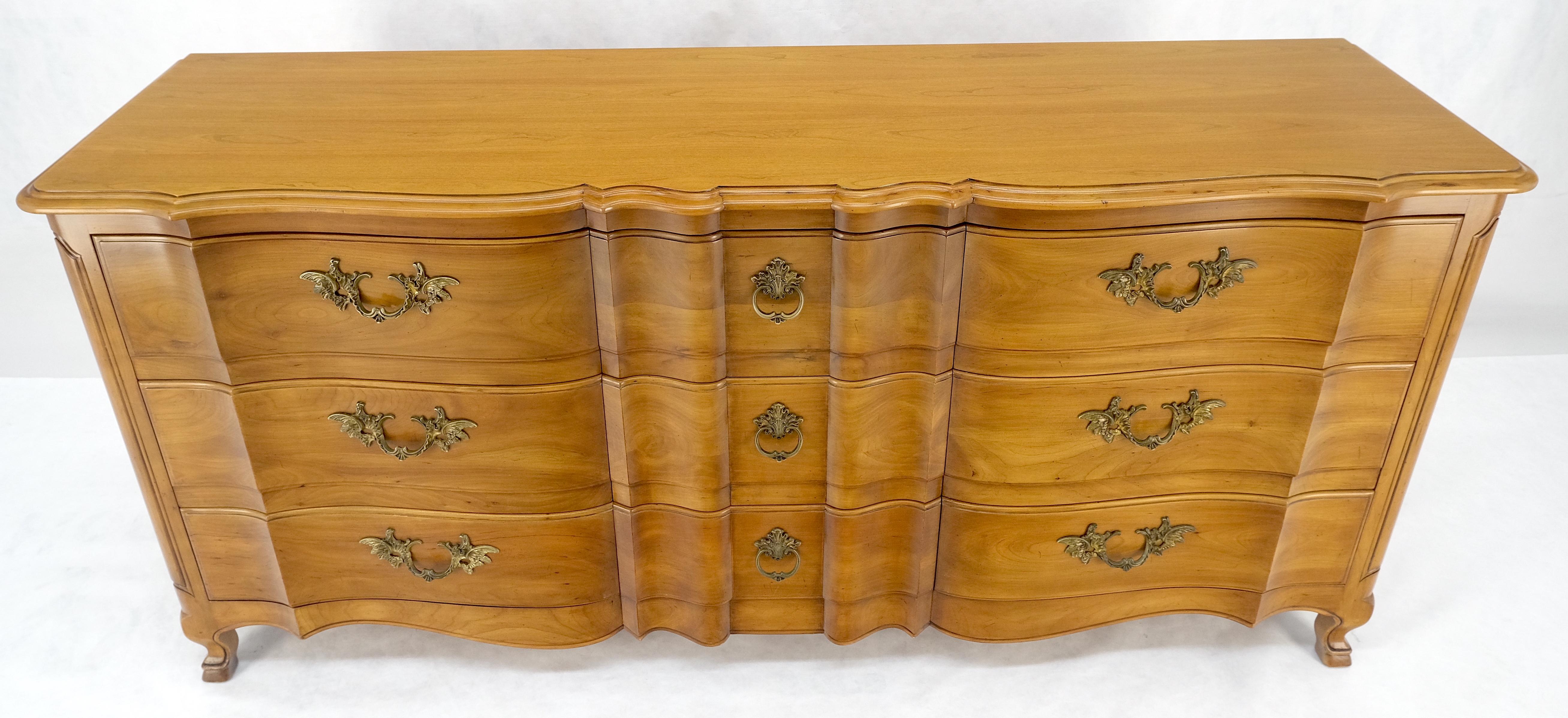 20th Century Widdicomb Solid Cherry 9 Drawers Serpentine Front Country French Dresser MINT! For Sale