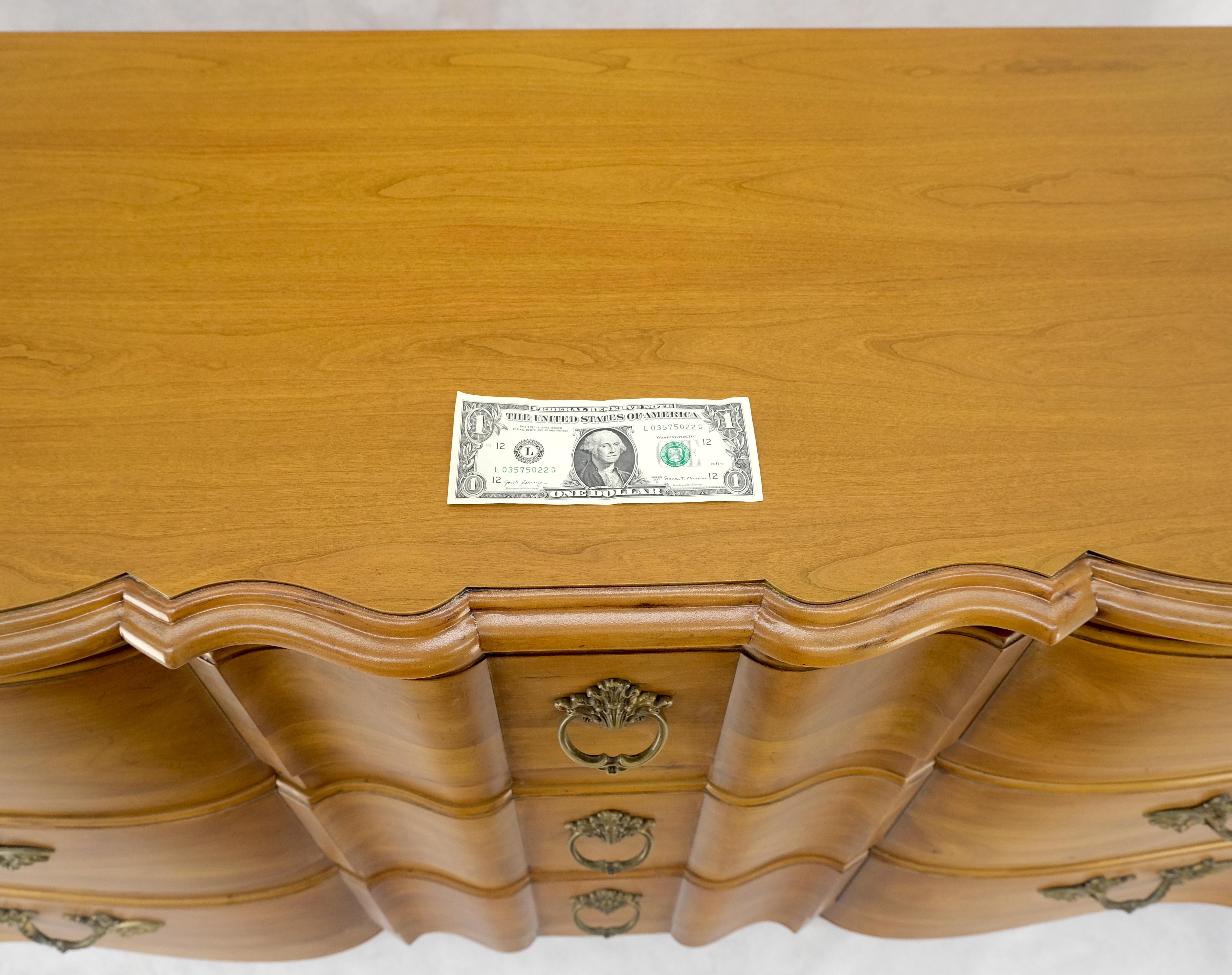 Widdicomb Solid Cherry 9 Drawers Serpentine Front Country French Dresser MINT! For Sale 3