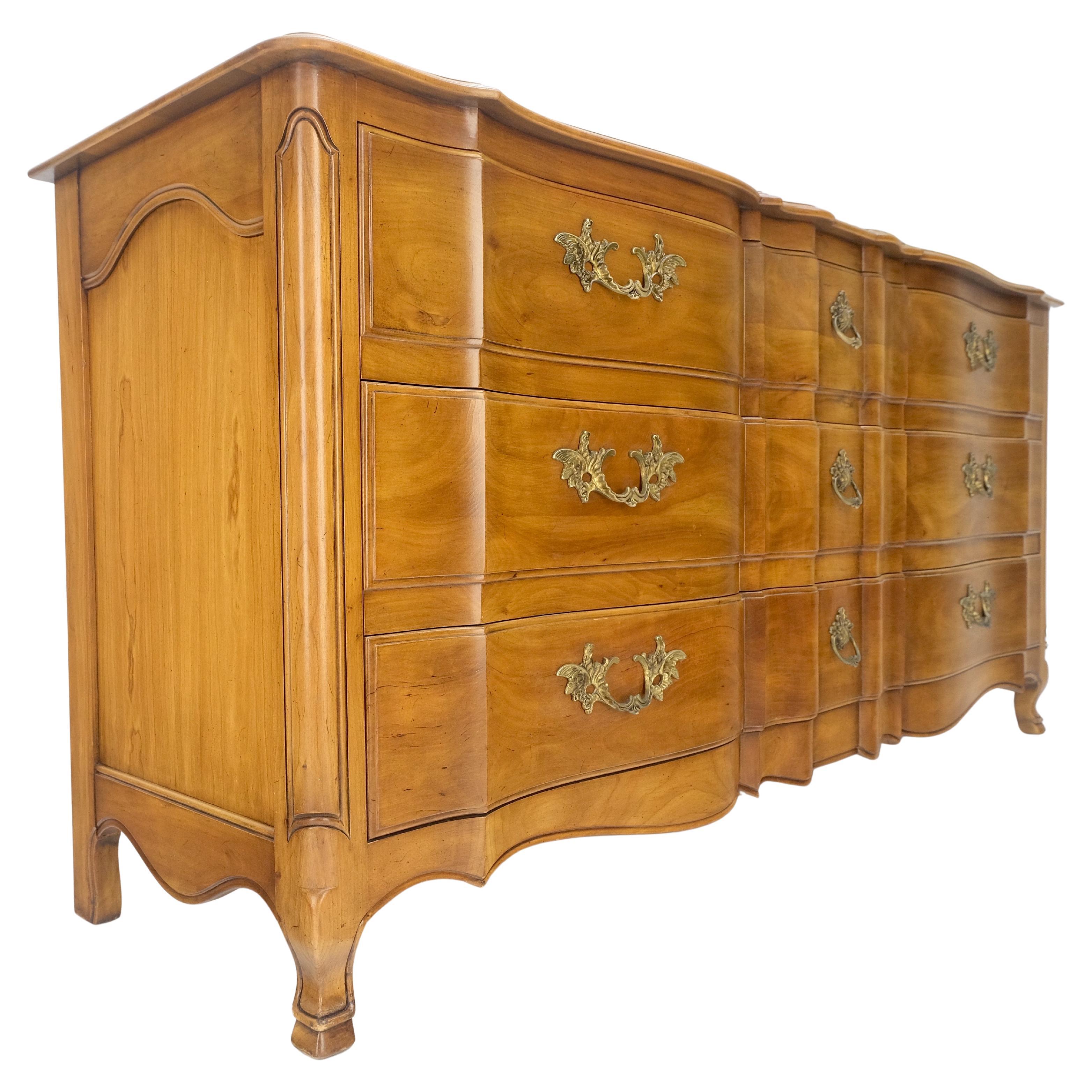 Widdicomb Solid Cherry 9 Drawers Serpentine Front Country French Dresser MINT! For Sale