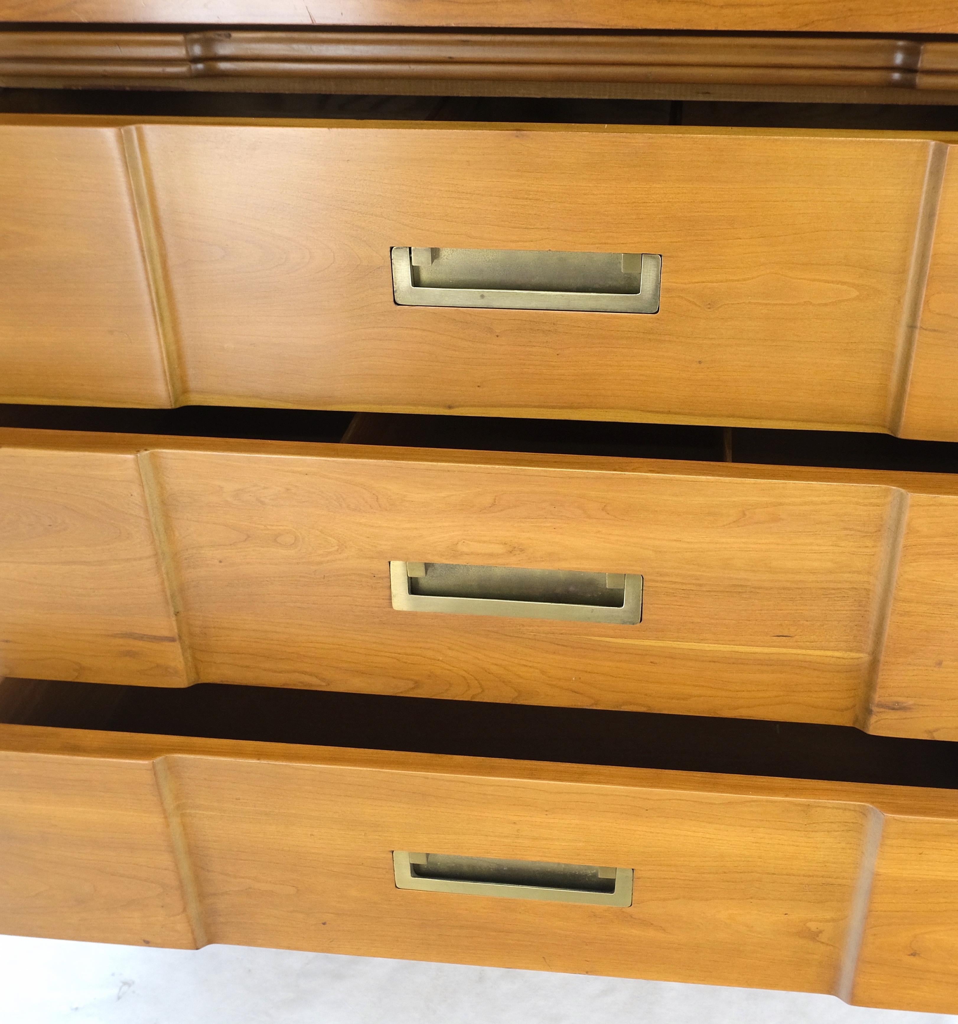 American Widdicomb Solid Cherry Brass Pulls Hardware Block Front High Chest Dresser Mint! For Sale