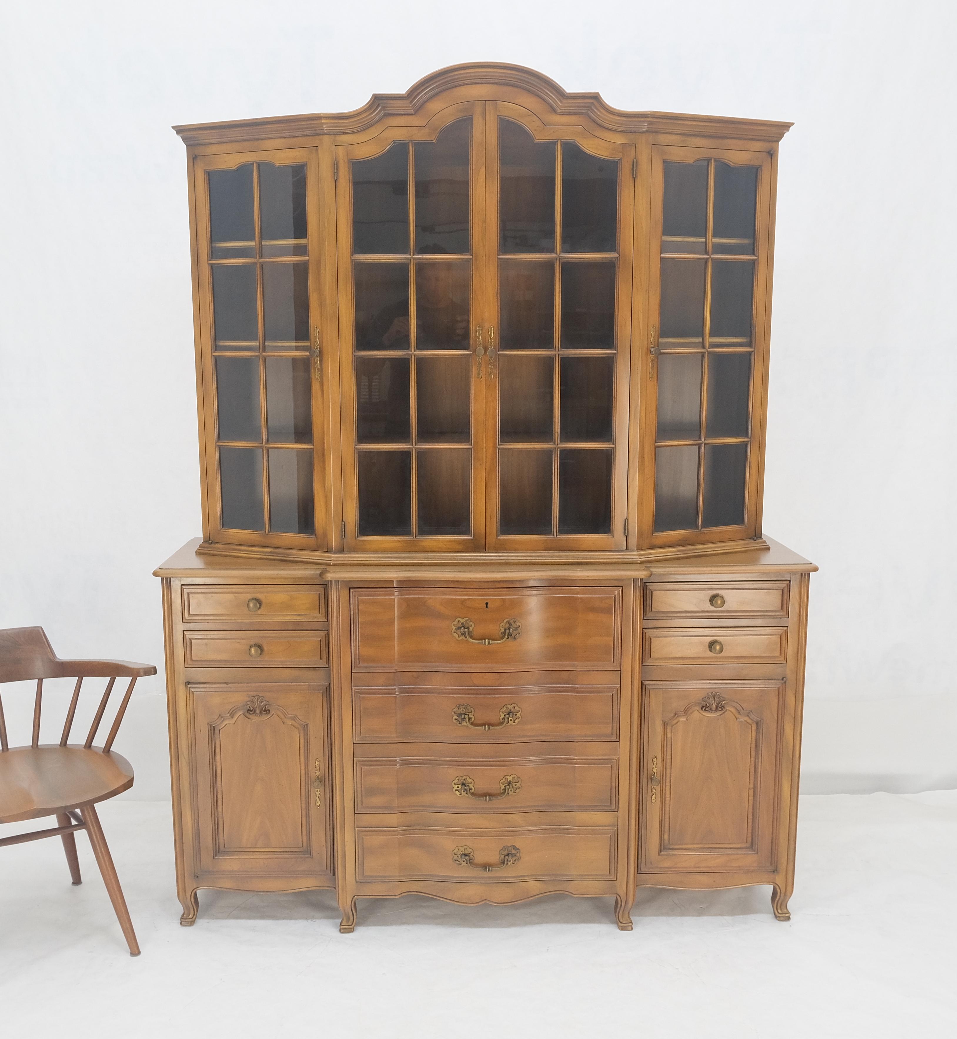 Widdicomb Solid Cherry Butlers Drop Front Leather Top Desk Breakfront MINT For Sale 5