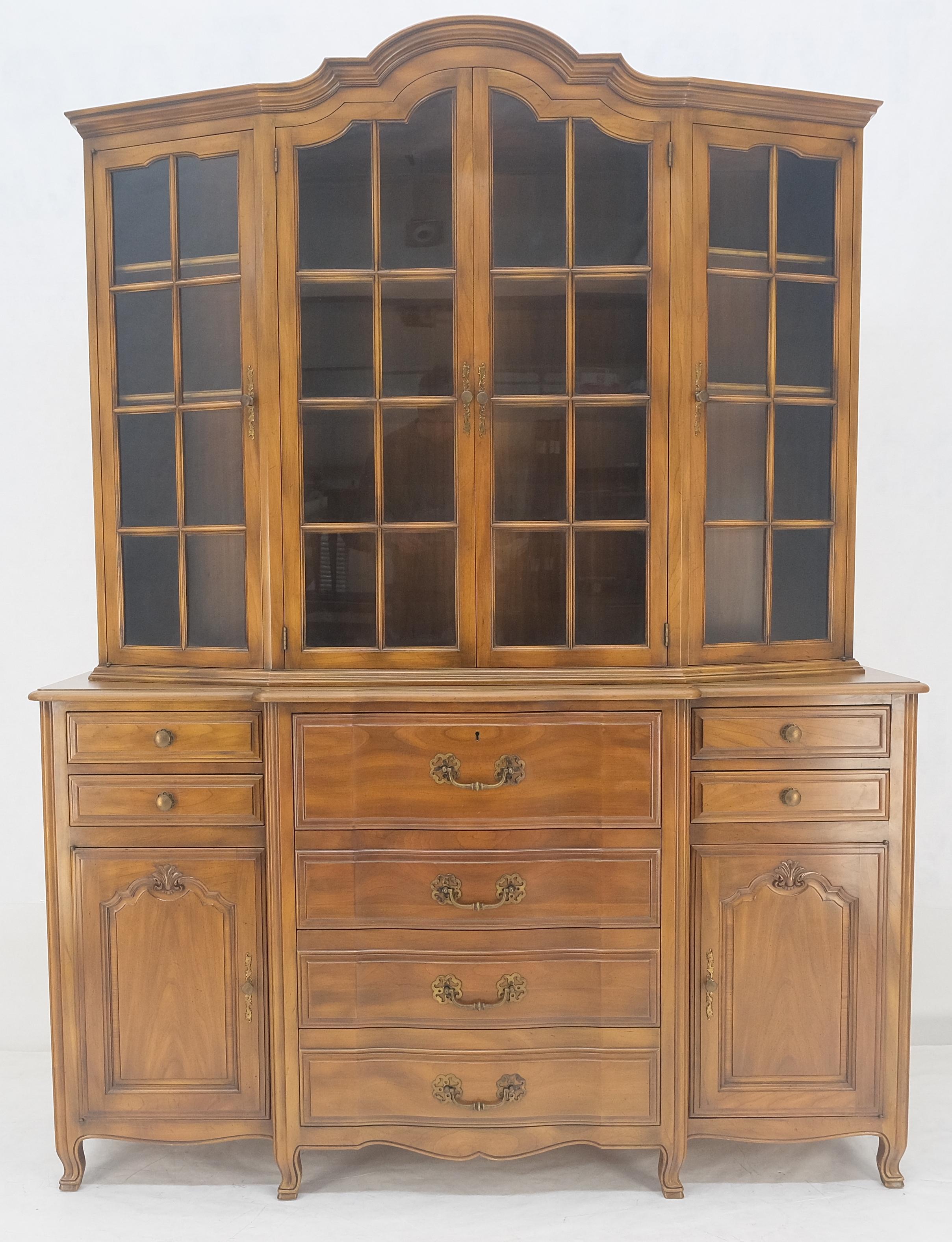 American Widdicomb Solid Cherry Butlers Drop Front Leather Top Desk Breakfront MINT For Sale