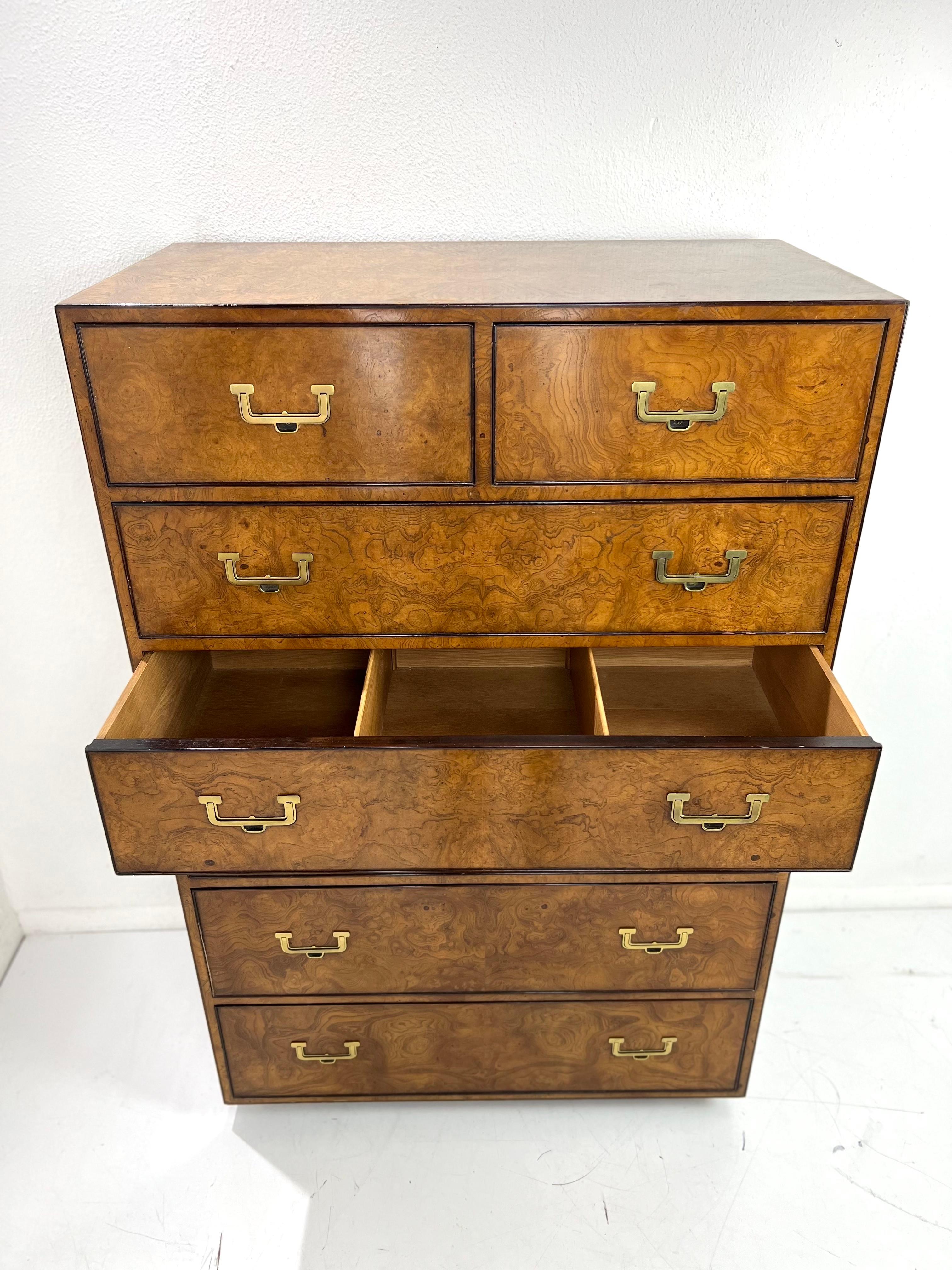 Widdicomb Tall Campaign Style Dresser on Casters 5