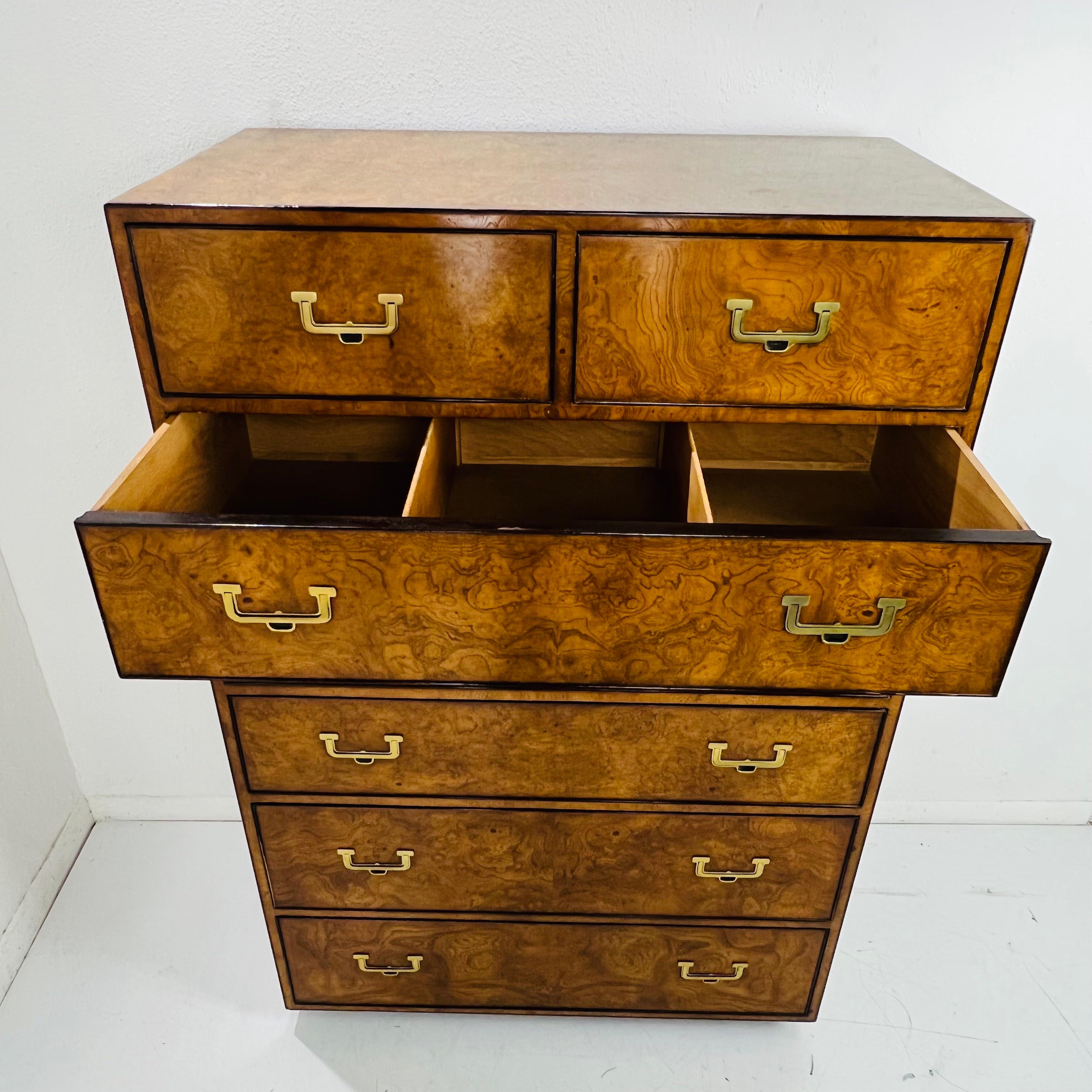 Widdicomb Tall Campaign Style Dresser on Casters 7