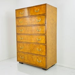 Widdicomb Tall Campaign Style Dresser on Casters