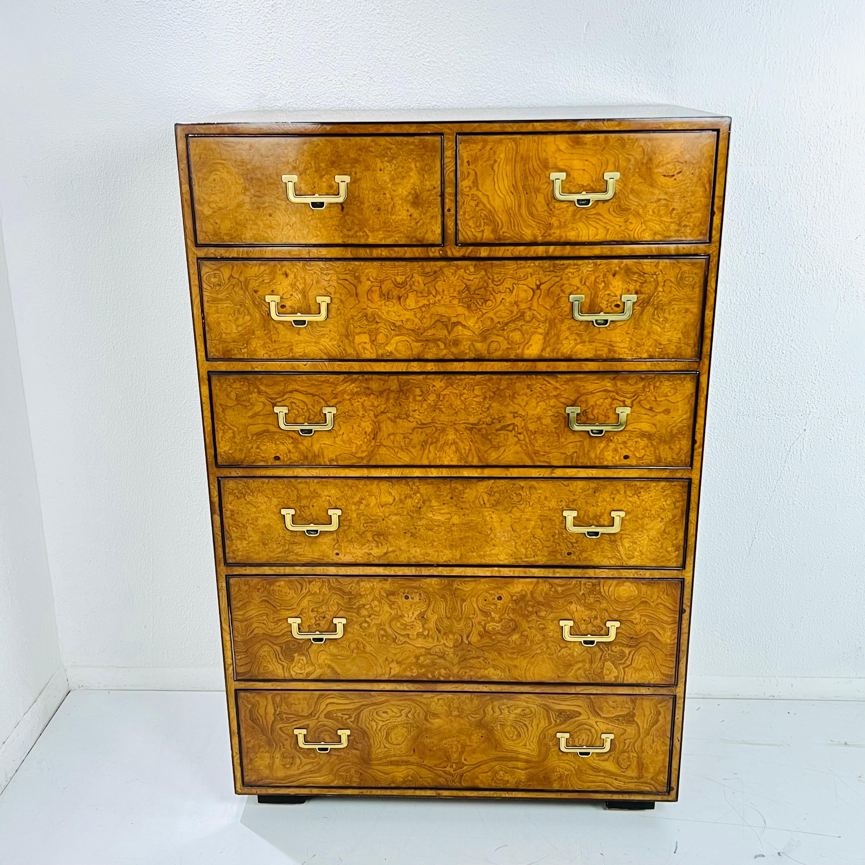 North American Widdicomb Tall Campaign Style Dresser on Casters