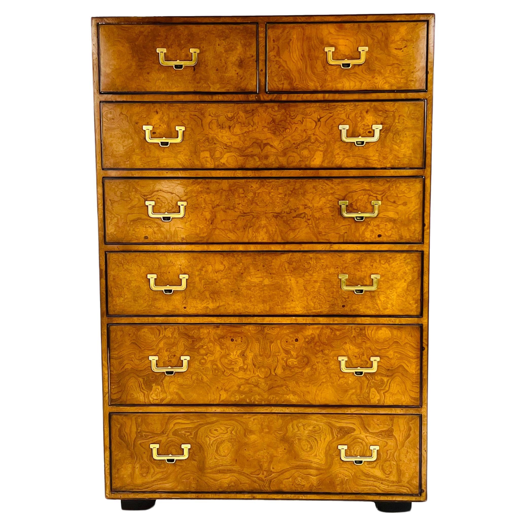 Widdicomb Tall Campaign Style Dresser on Casters