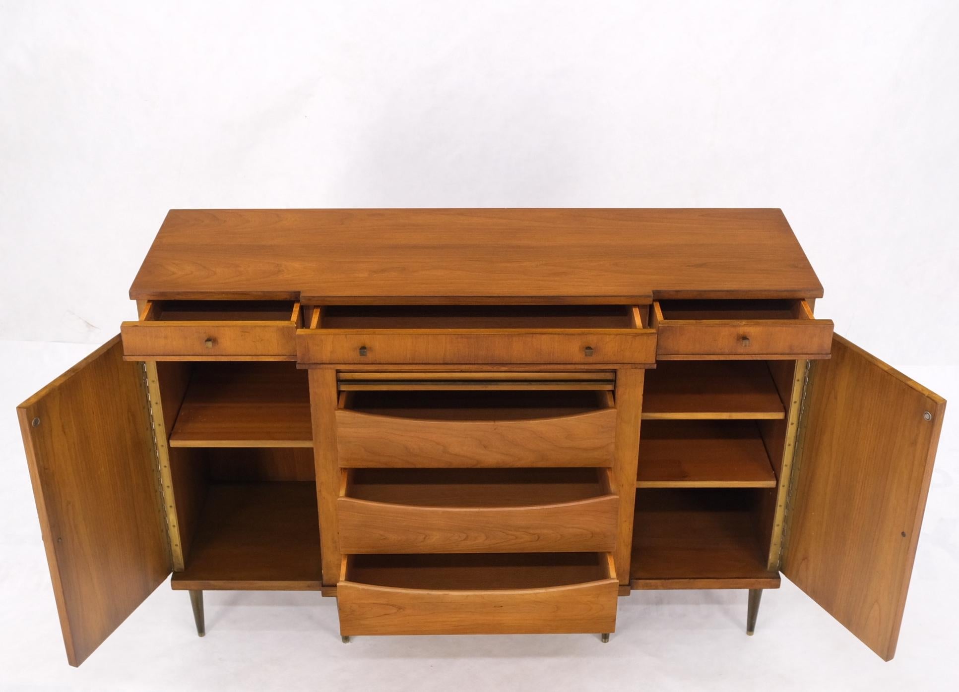 American Widdicomb Tambour Doors Compartment Console Server Credenza Cabinet Sideboard For Sale