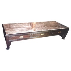 Widdicomb Three-Drawer Travertine Top Coffee Table, 1963