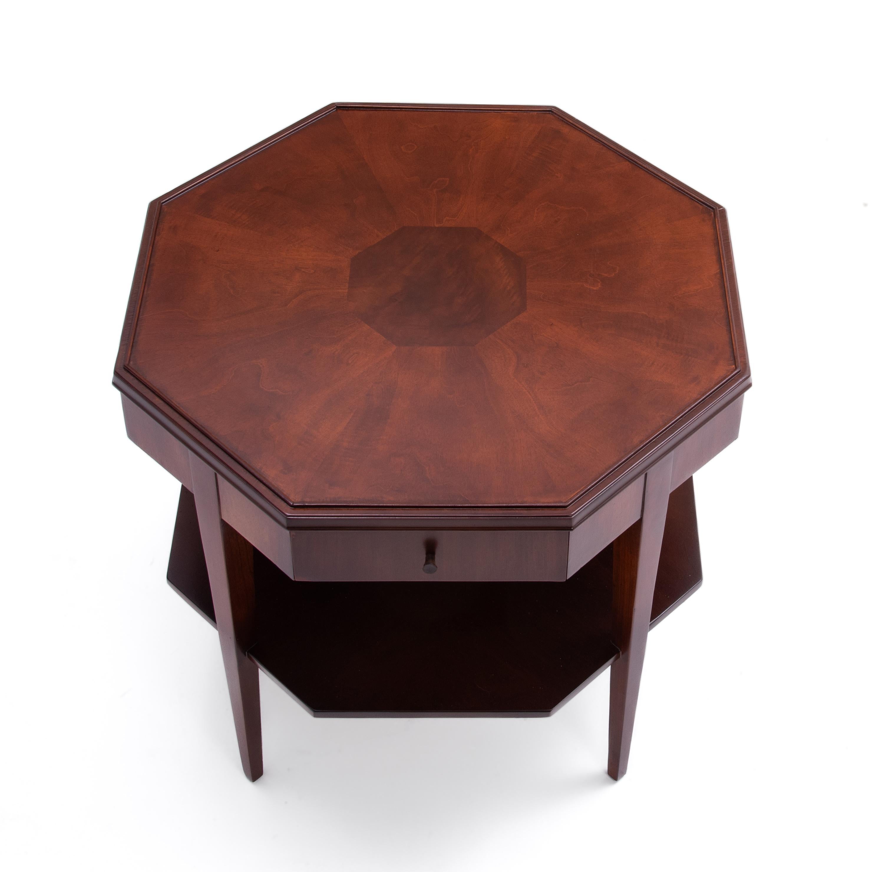 Widdicomb Walnut Octagon Lamp Side Lamp Table 1950s For Sale 11